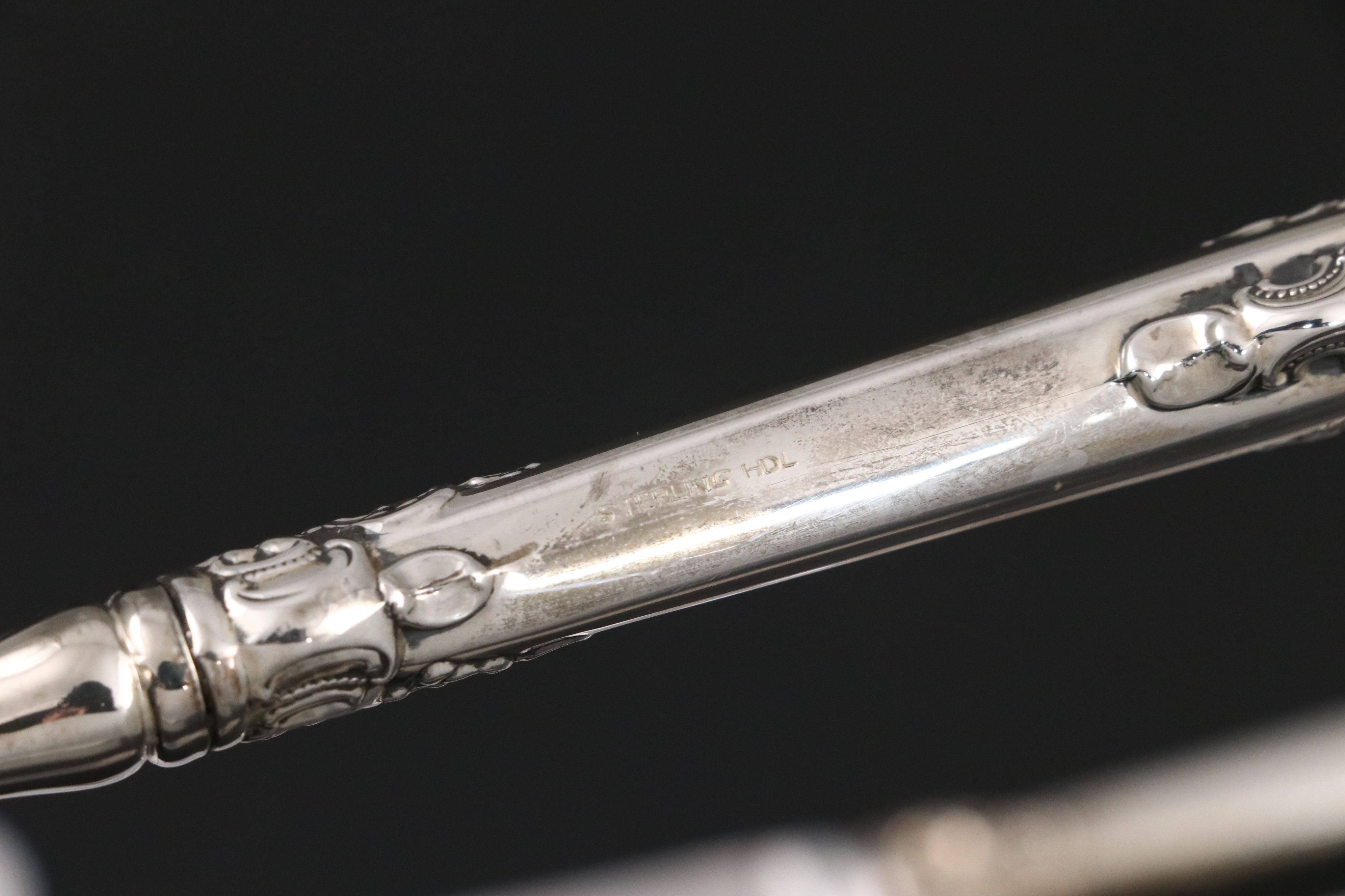 Wallace "Grande Baroque" Sterling Silver Handled Knives and Asparagus Server