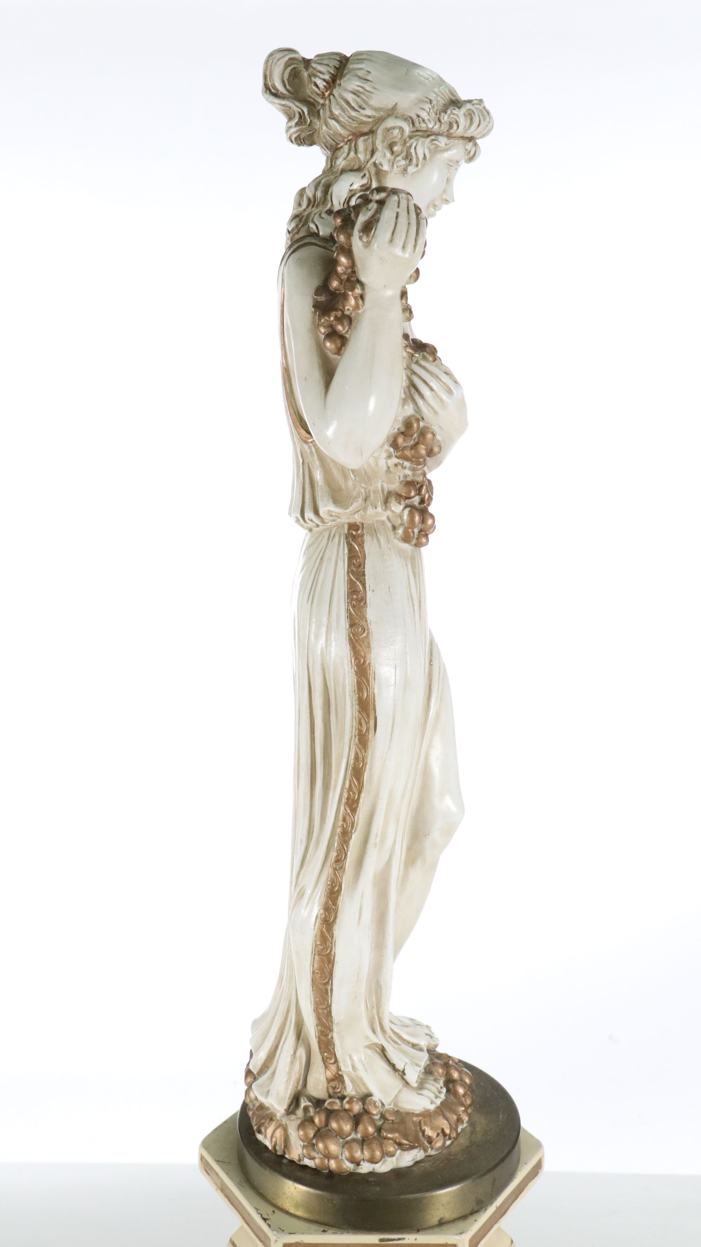 Universal Statuary Corp. Classical Chalkware Figurine on Pedestal