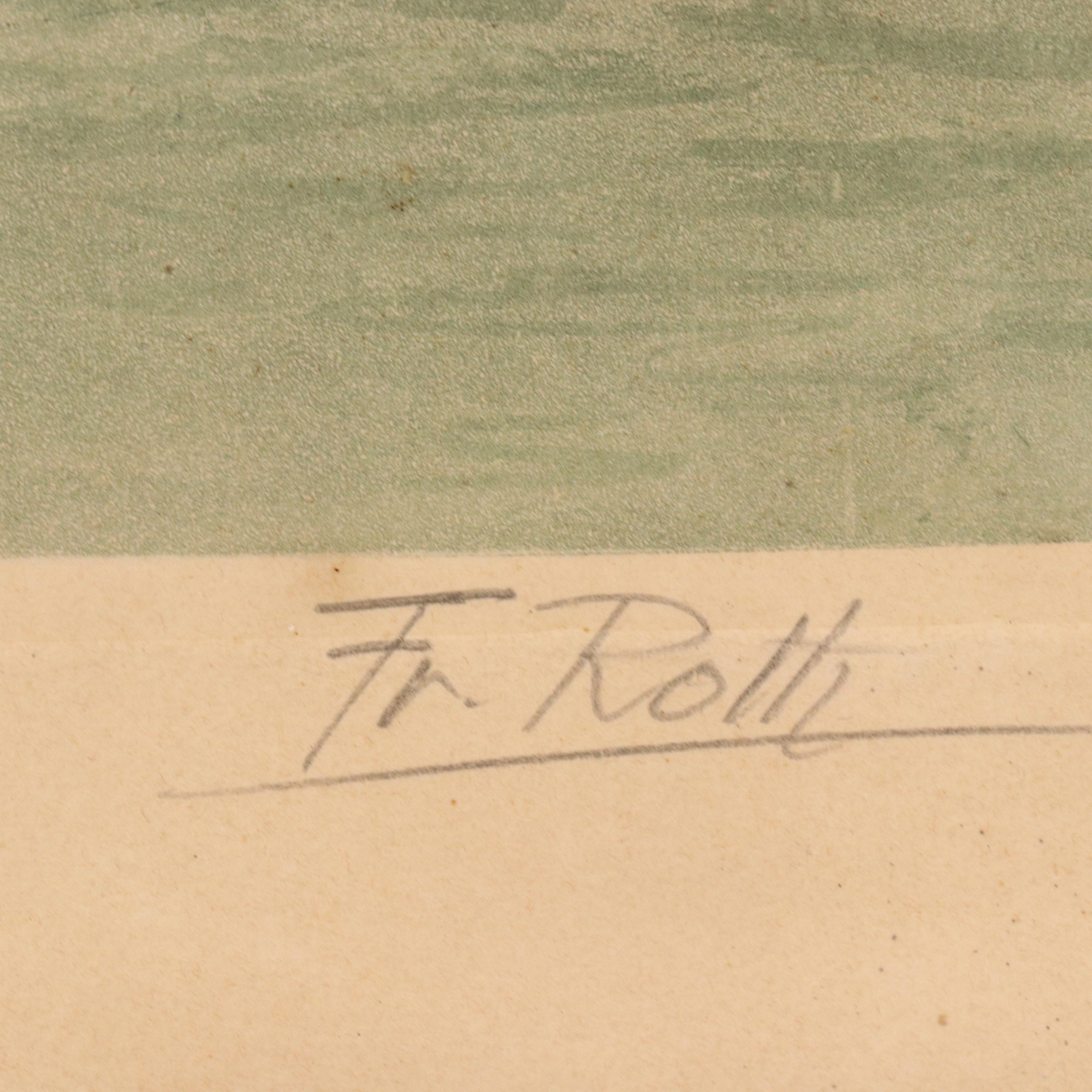 Francis Roth Landscape Color Etching, Early 20th Century