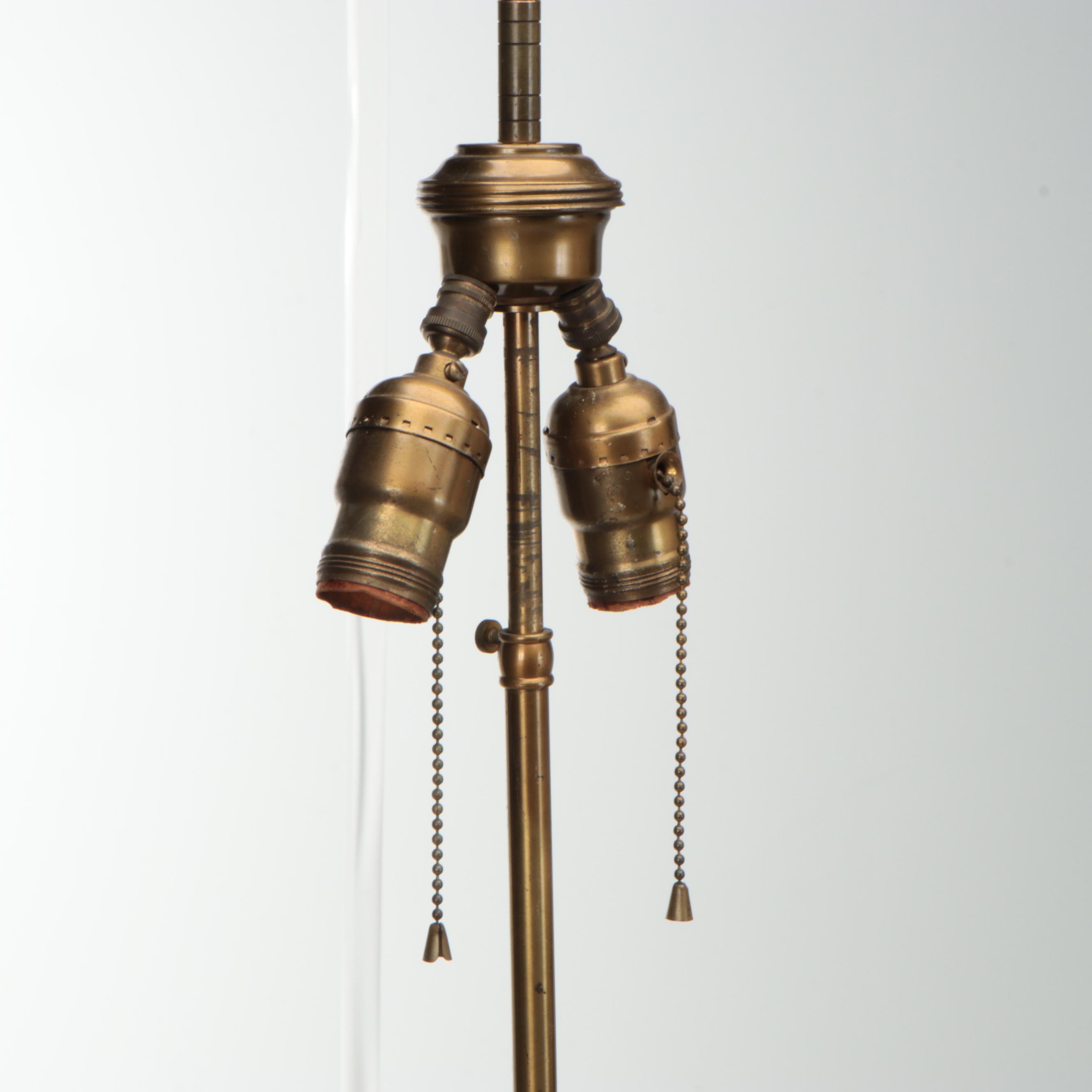 Pair of Capodimonte Style Rose Spiral Table Lamps with Victorian Lace Cap Shades