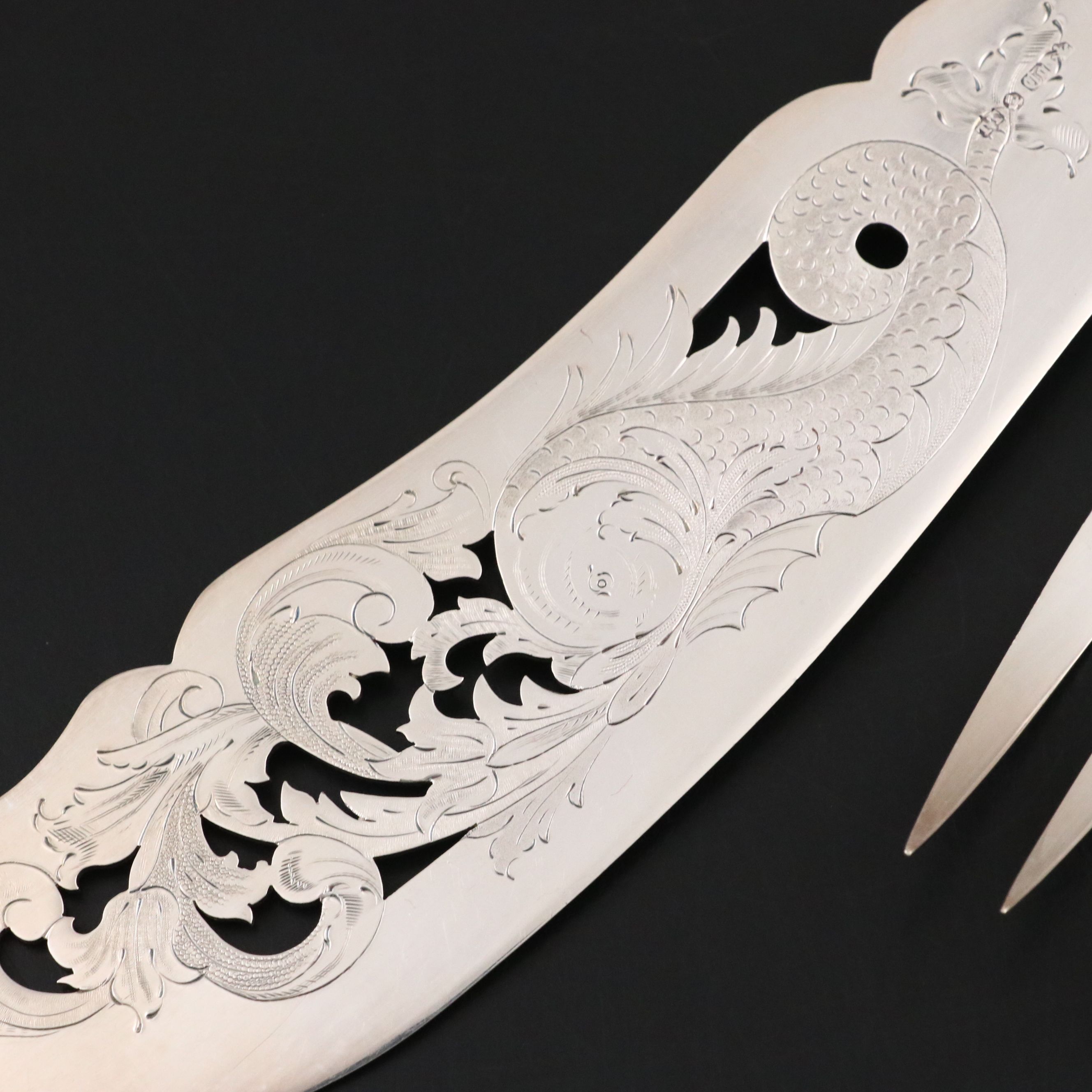 Victorian Thomas Turner & Co Silver Plate Queens Handle Fish Serving Set