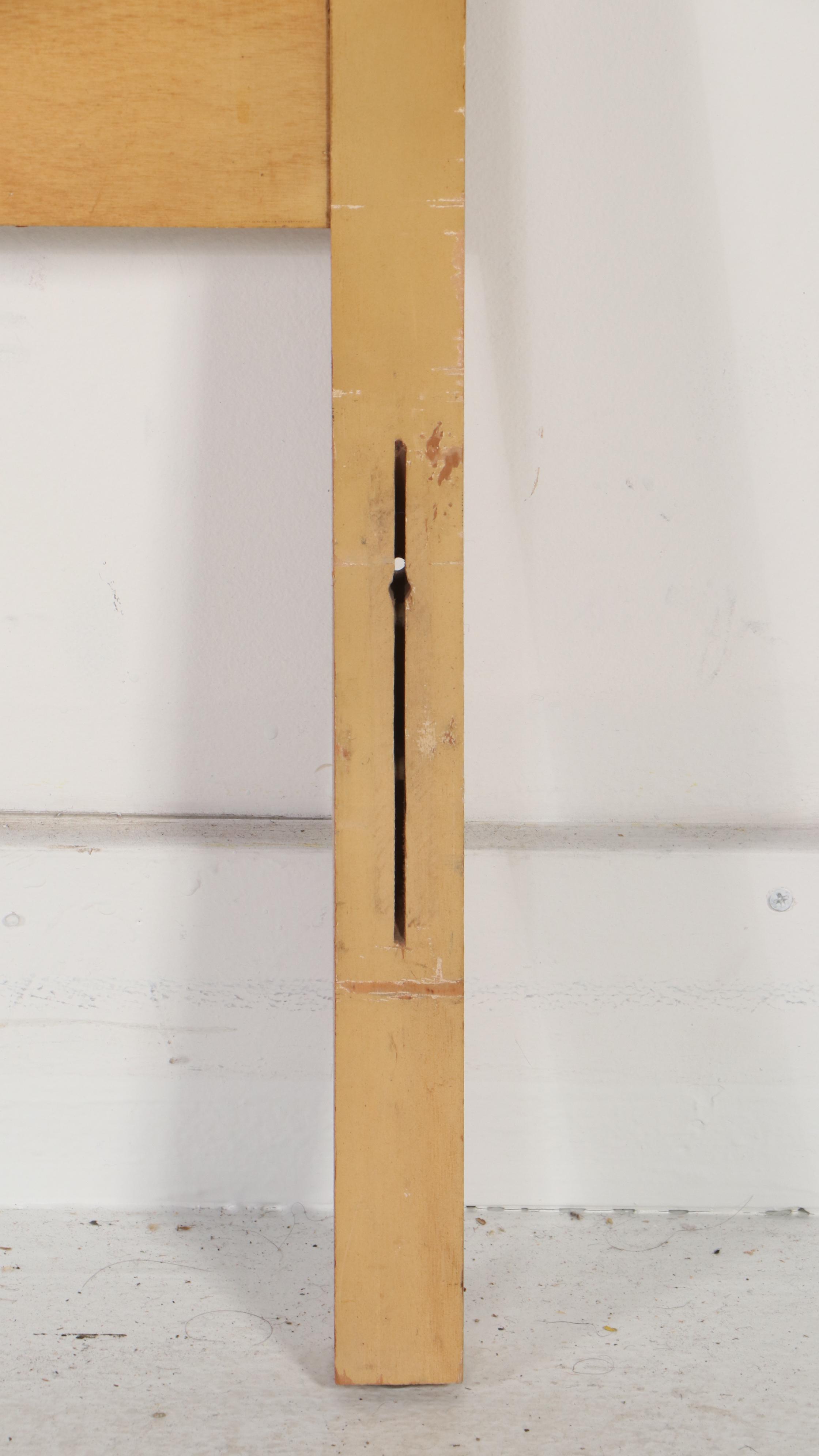 Mid Century Modern Blonde Wood Headboard and Nightstand