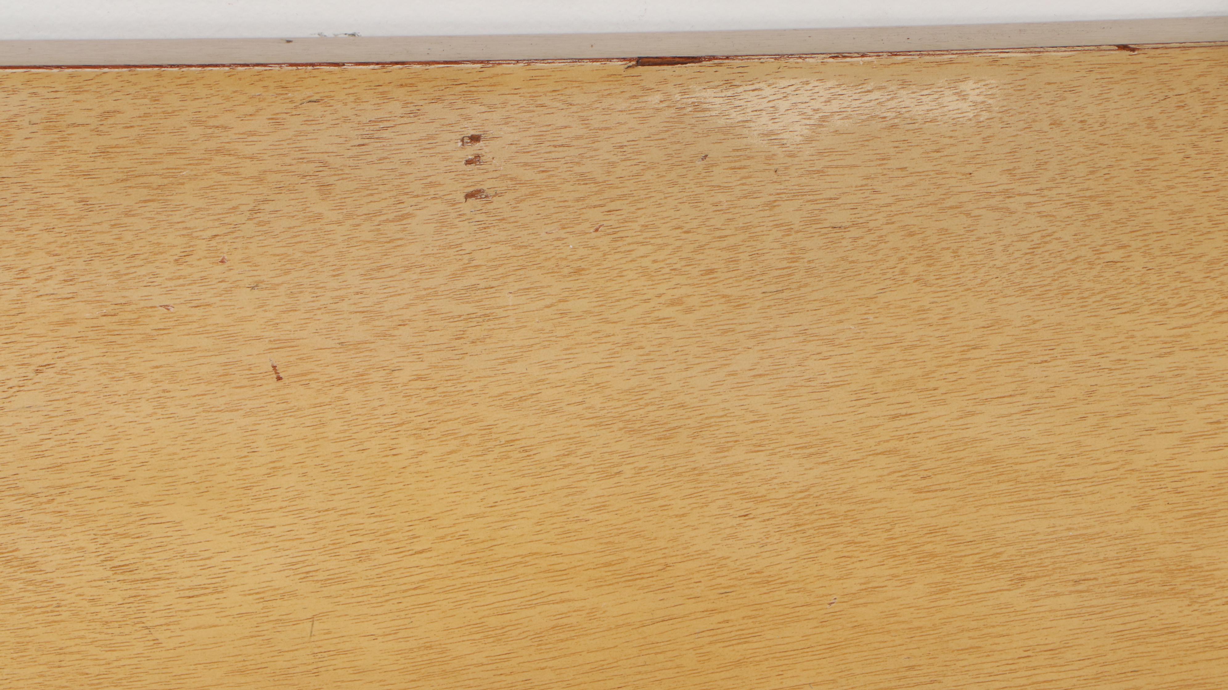 Mid Century Modern Blonde Wood Headboard and Nightstand