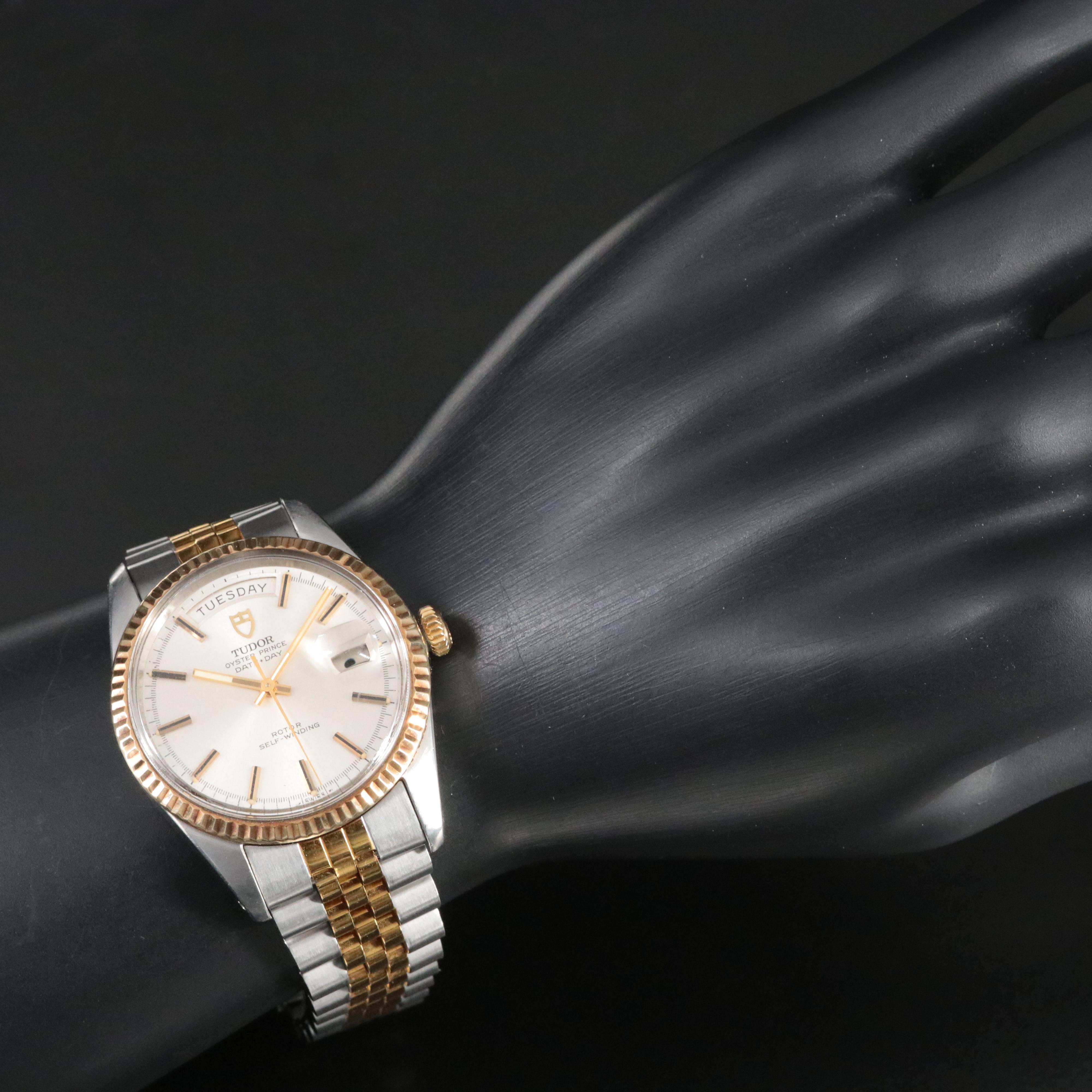 Tudor Oyster Prince Date and Day 14K Gold and Steel Watch