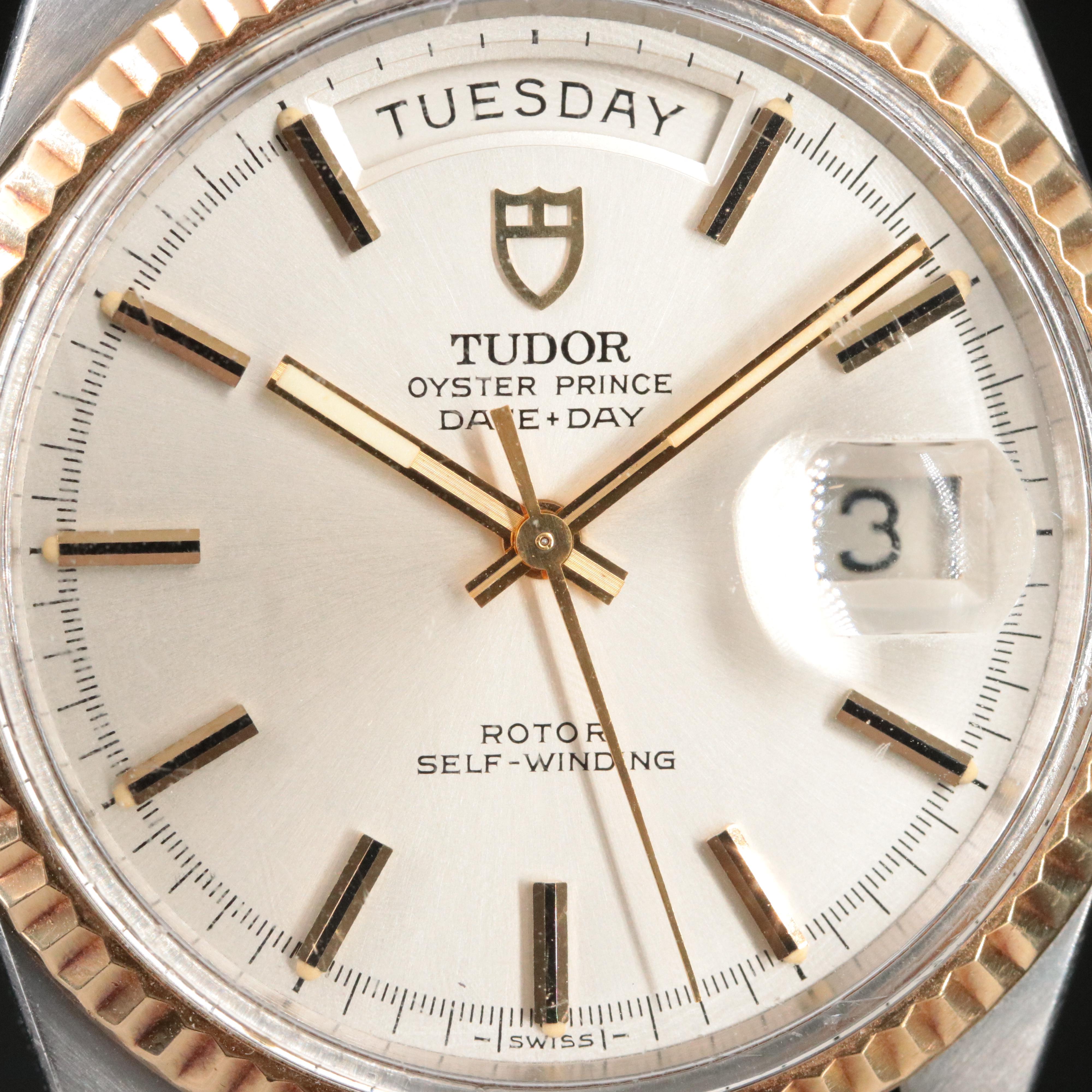 Tudor Oyster Prince Date and Day 14K Gold and Steel Watch