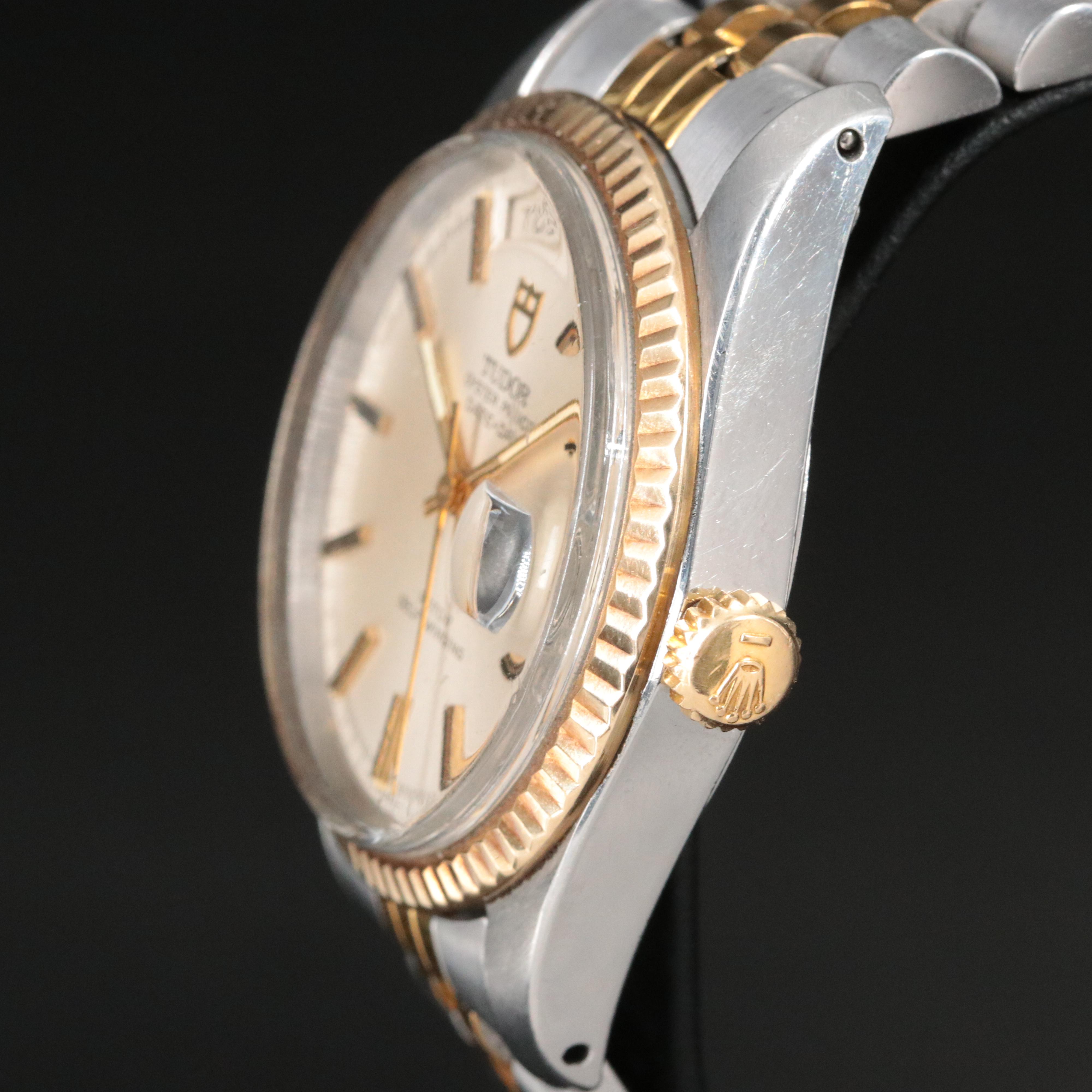 Tudor Oyster Prince Date and Day 14K Gold and Steel Watch