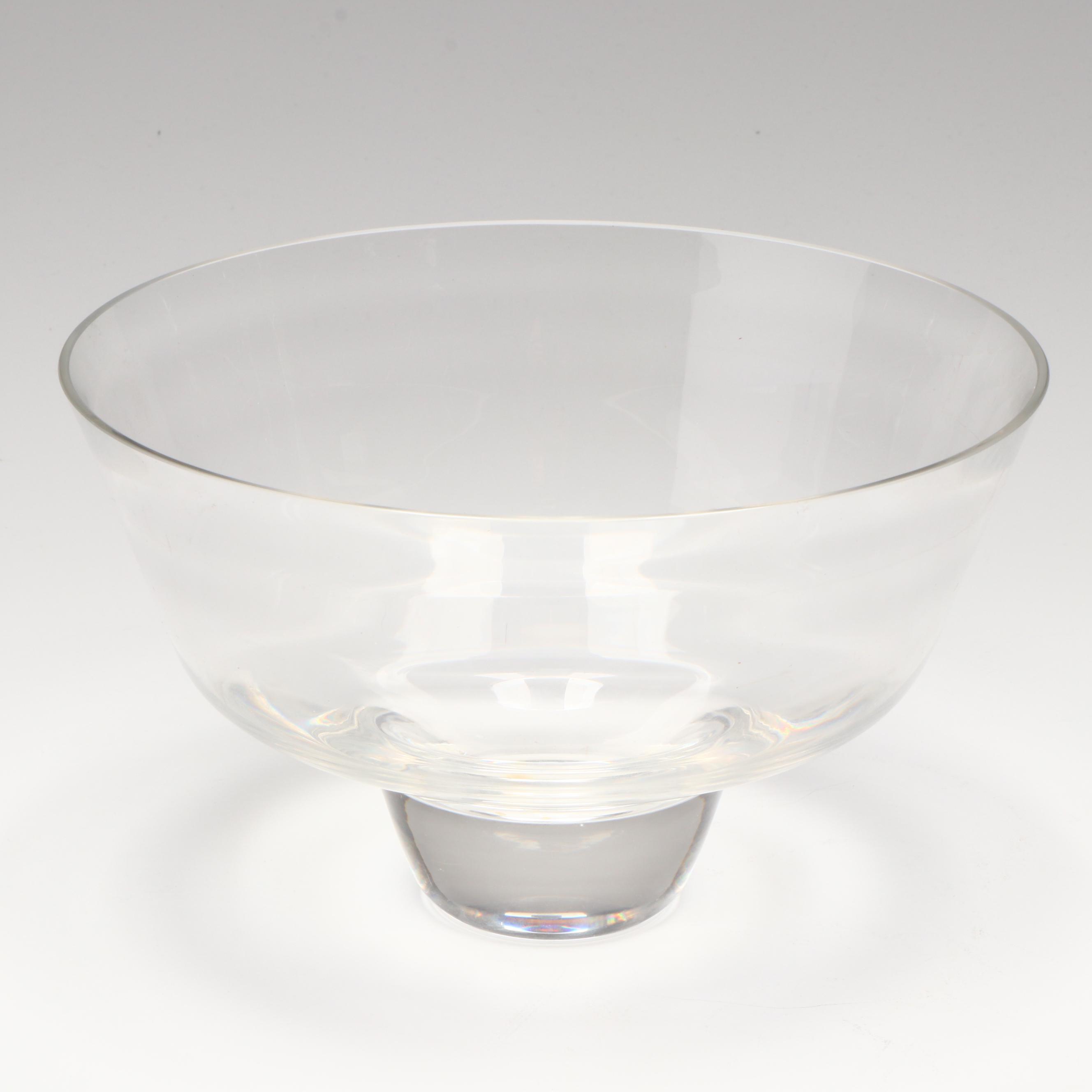 Roseville "Apple Blossom" Ceramic Bud Vase with Crystal Bowl