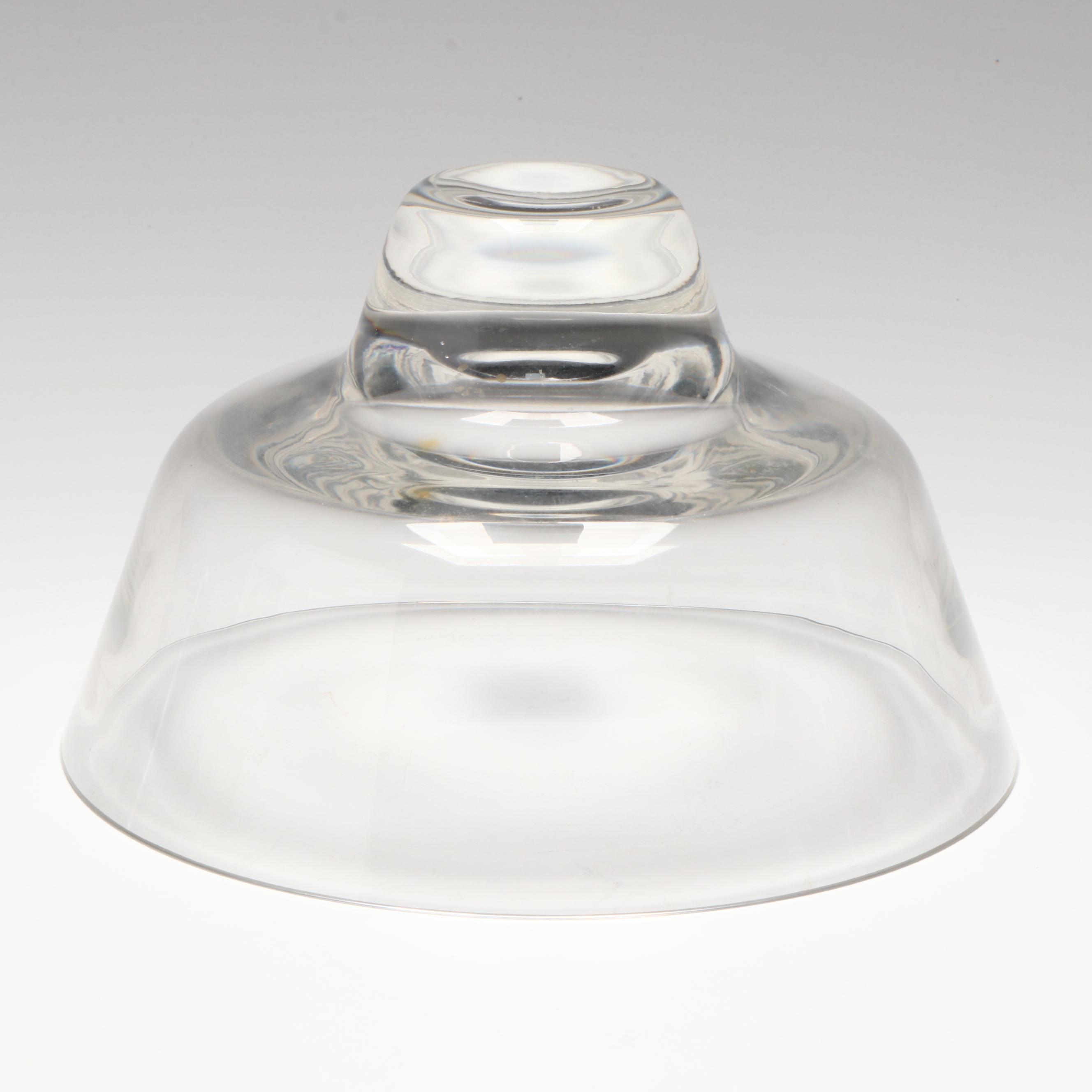 Roseville "Apple Blossom" Ceramic Bud Vase with Crystal Bowl