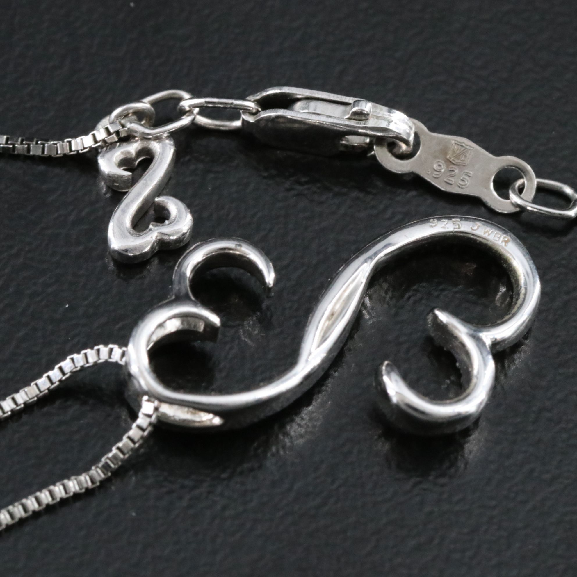 Sterling Diamond Heart Necklace with Fancy Blue Diamonds