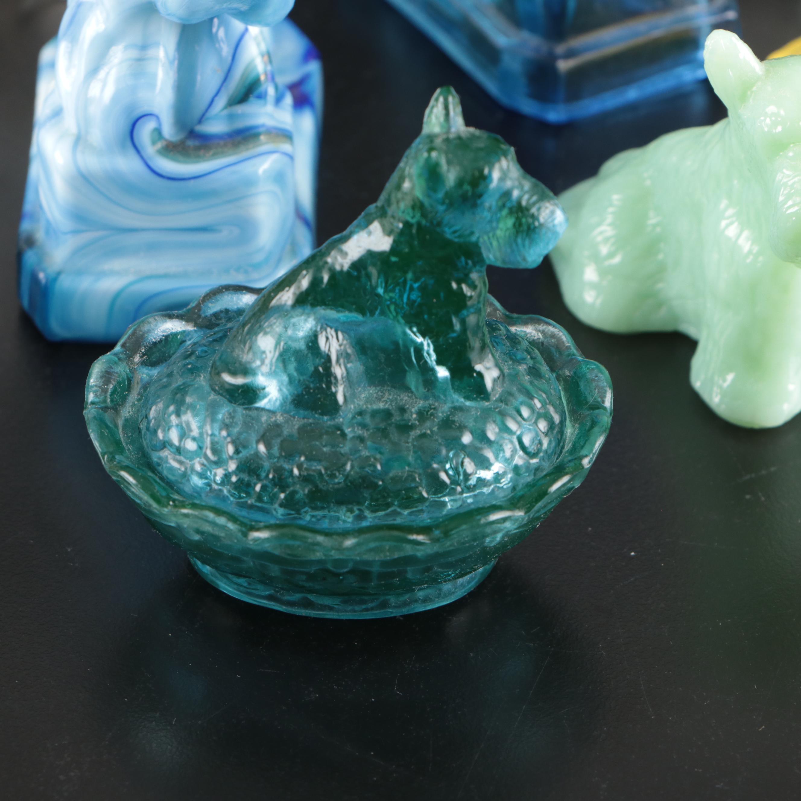 Vintage Glass Scottie Dog Figurines and Decor, Early to Mid-20th Century