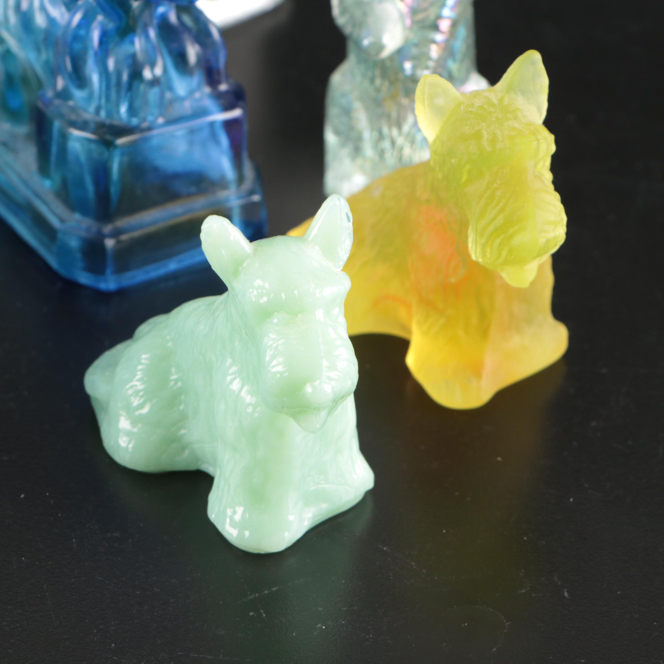 Vintage Glass Scottie Dog Figurines and Decor, Early to Mid-20th Century