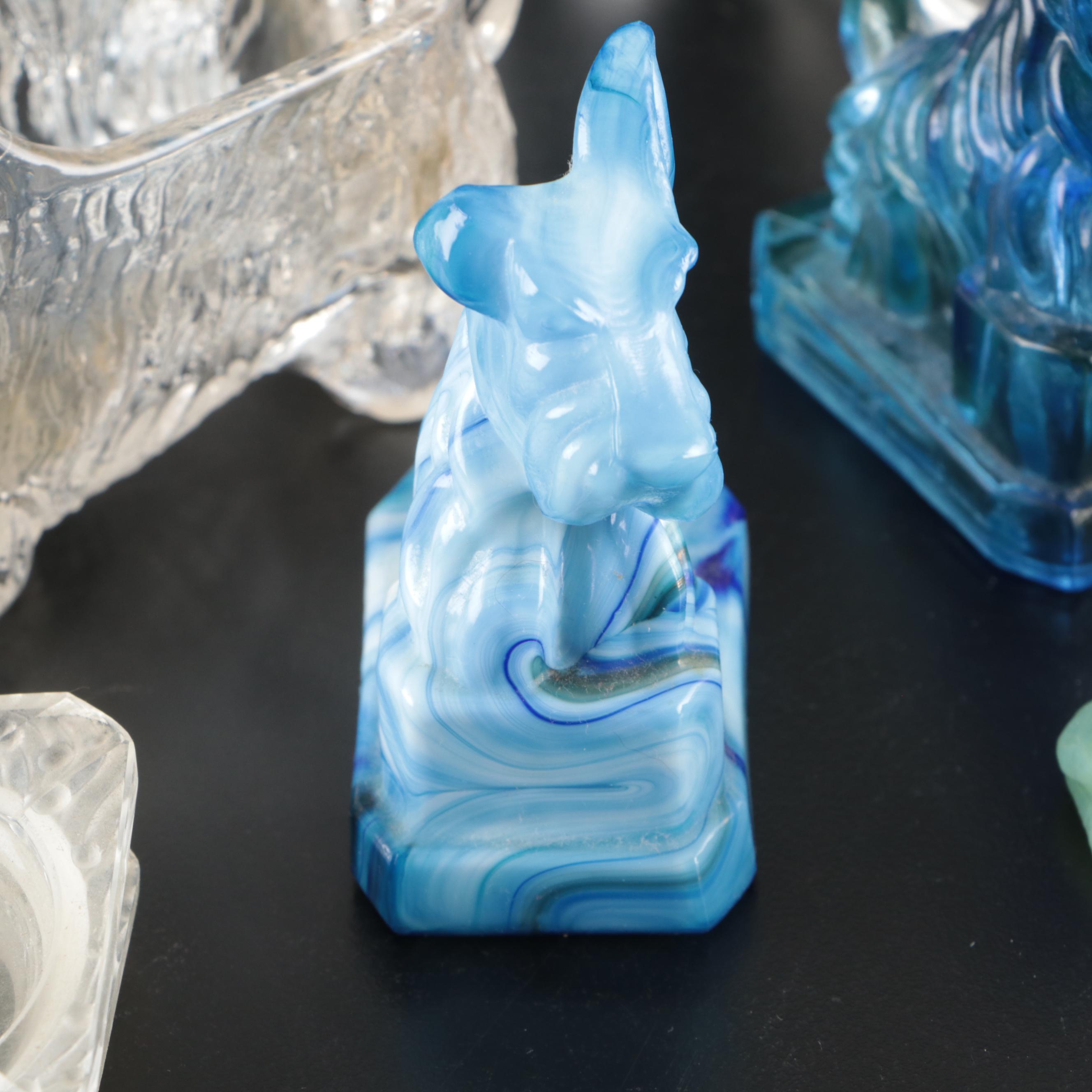 Vintage Glass Scottie Dog Figurines and Decor, Early to Mid-20th Century