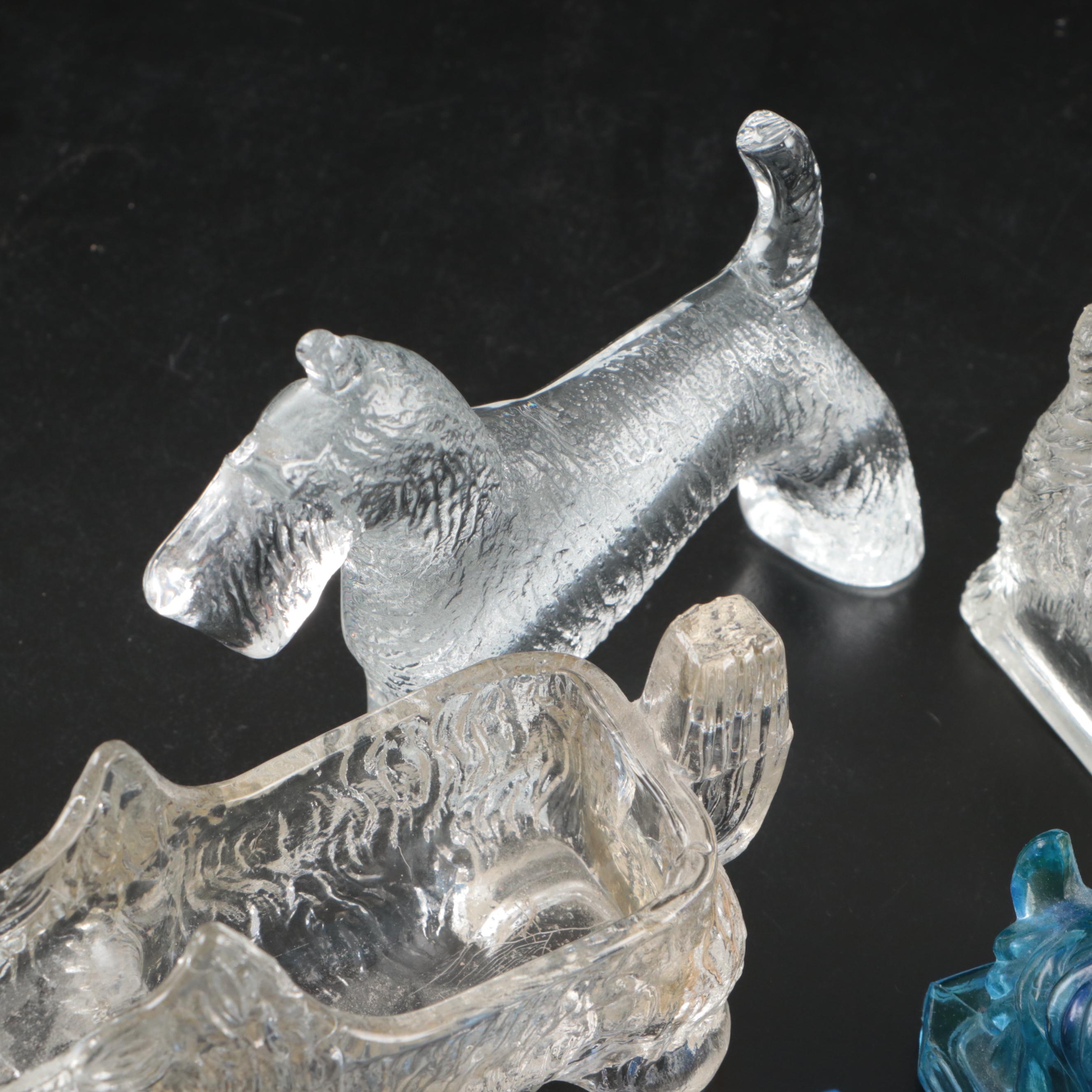 Vintage Glass Scottie Dog Figurines and Decor, Early to Mid-20th Century