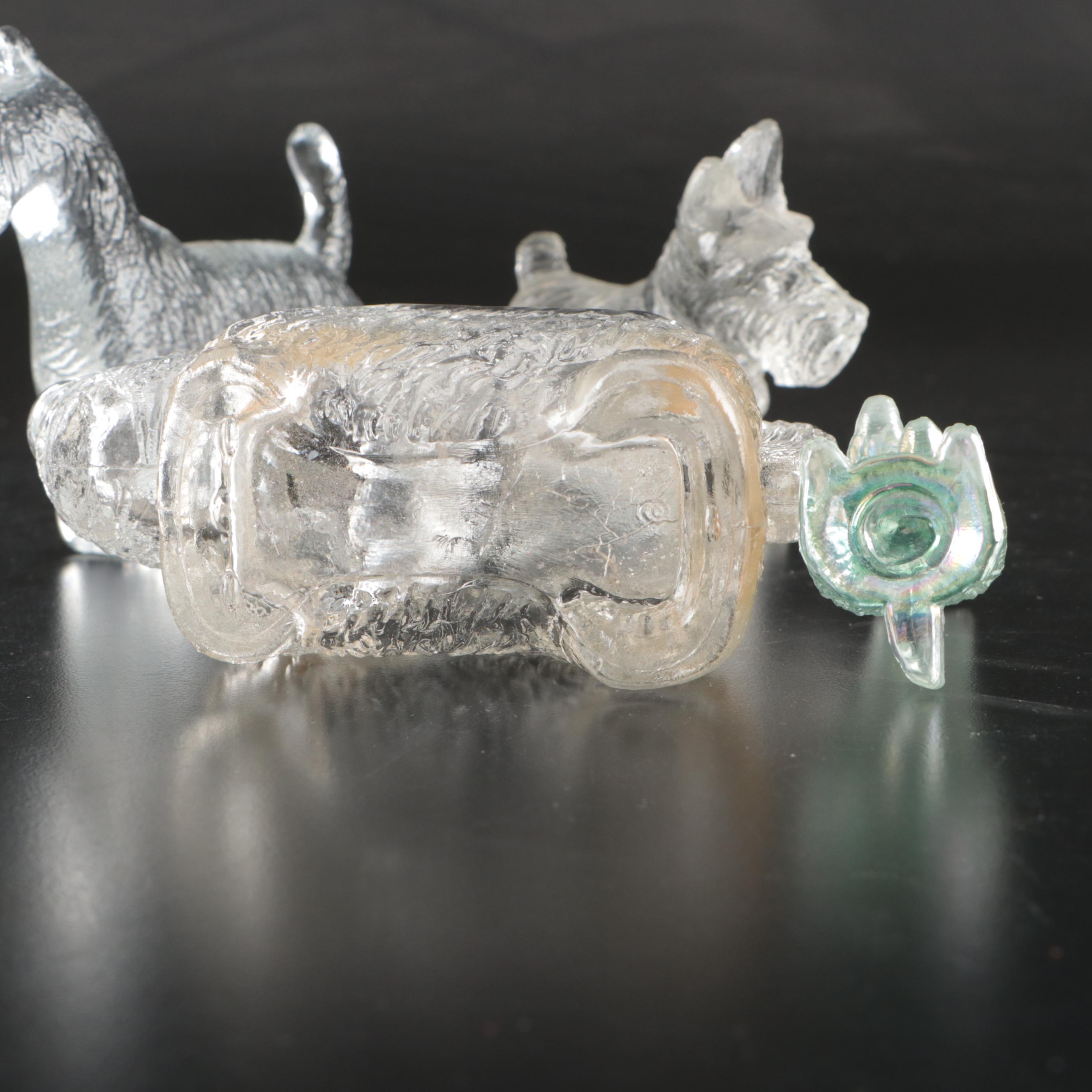 Vintage Glass Scottie Dog Figurines and Decor, Early to Mid-20th Century