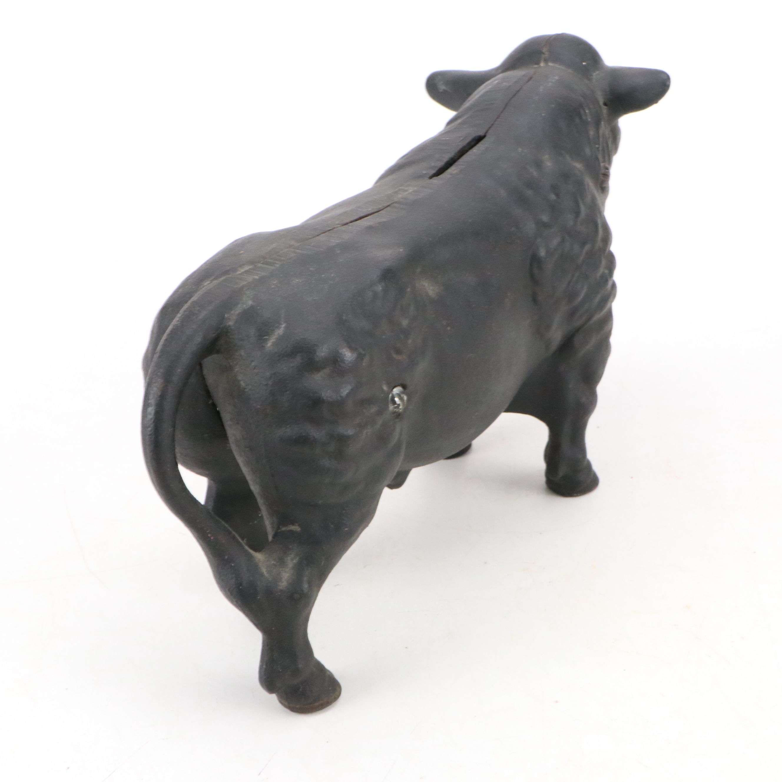 Painted Cast Iron Bull and Cow Coin Banks