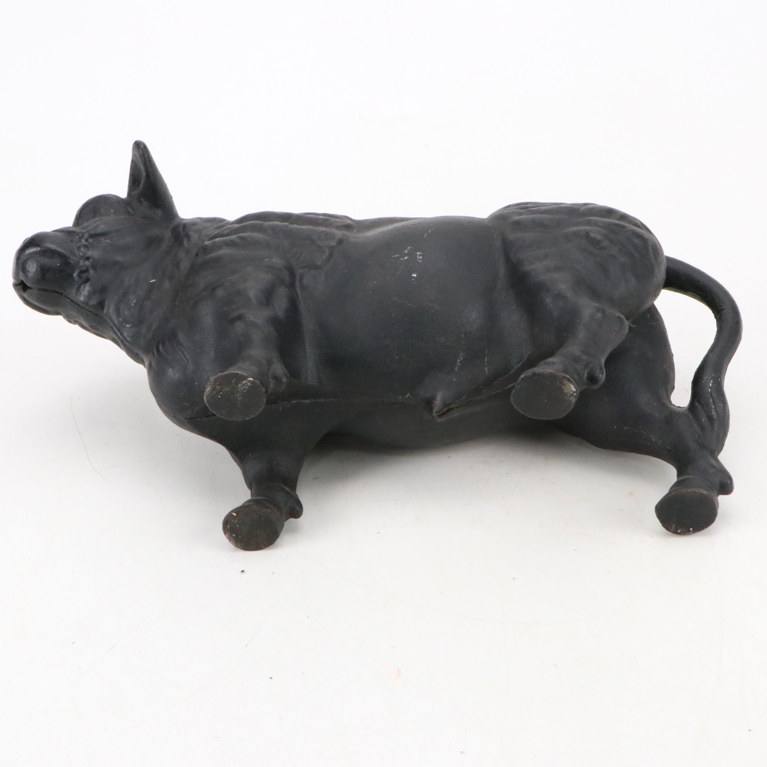 Painted Cast Iron Bull and Cow Coin Banks