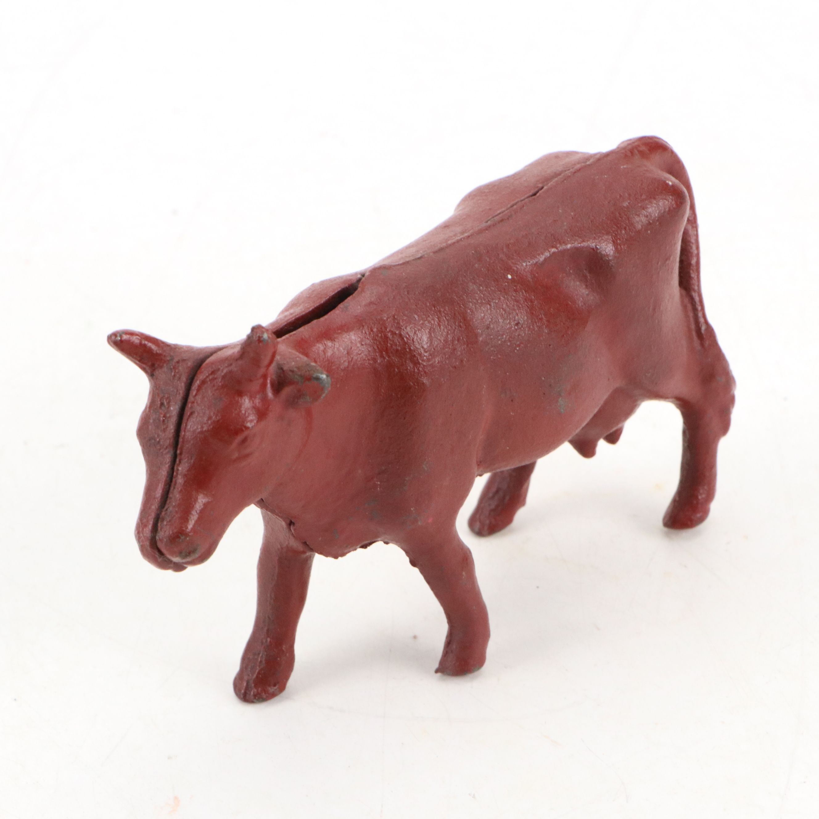 Painted Cast Iron Bull and Cow Coin Banks