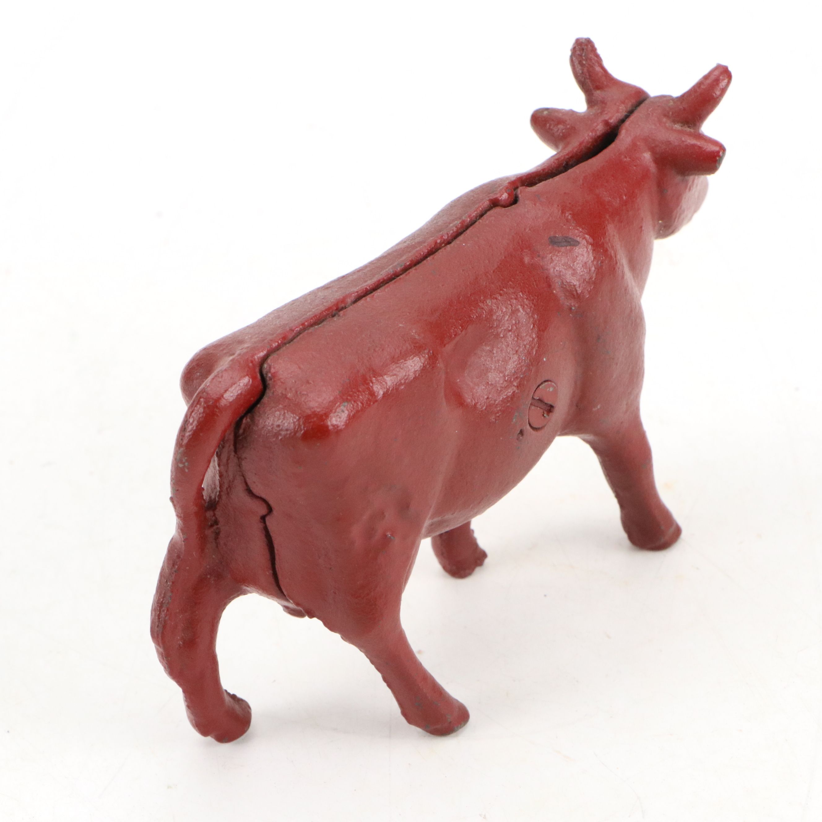 Painted Cast Iron Bull and Cow Coin Banks