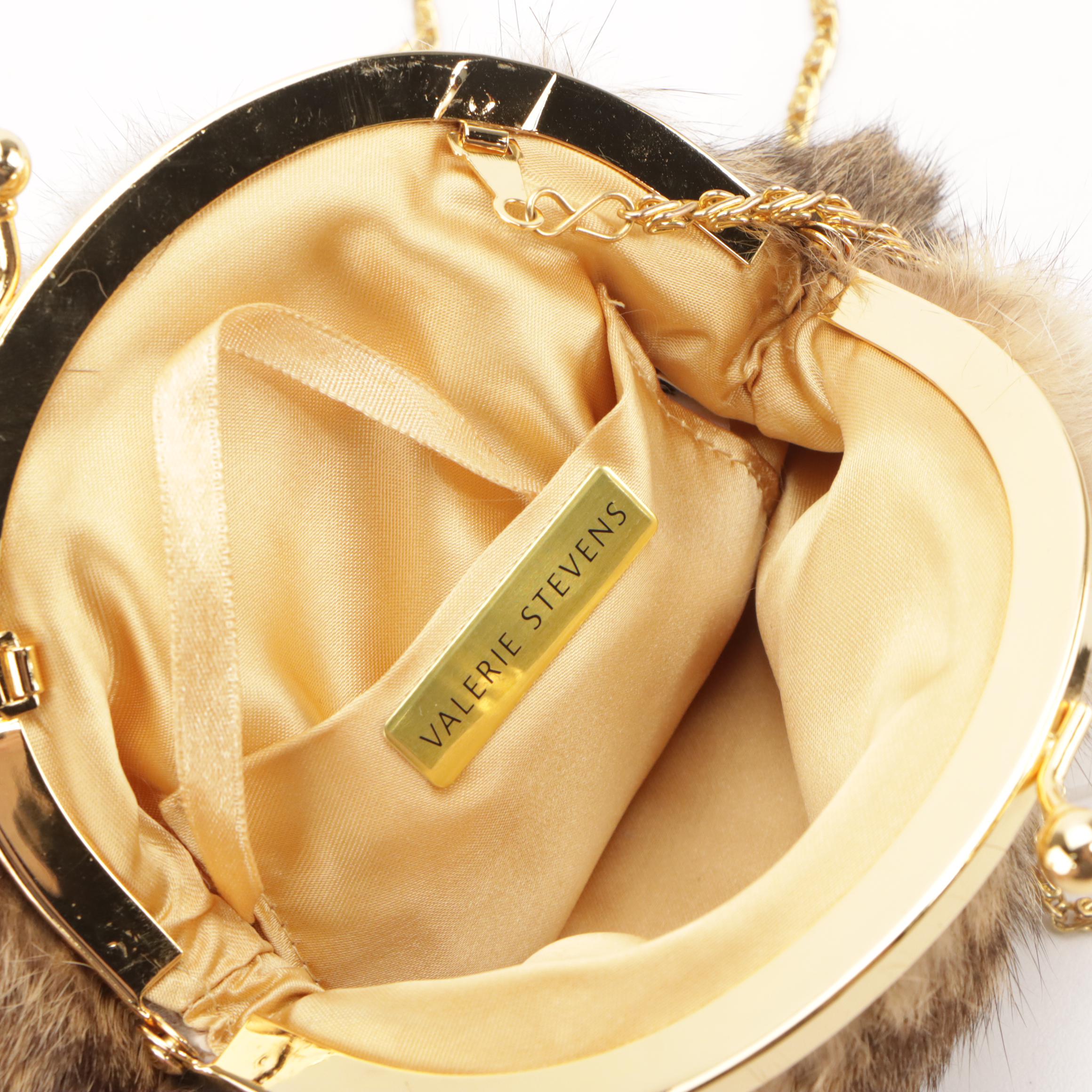 Valerie Stevens Rabbit Fur Bag, Cynthia Rowley Leather/Crystal Clutch, and More