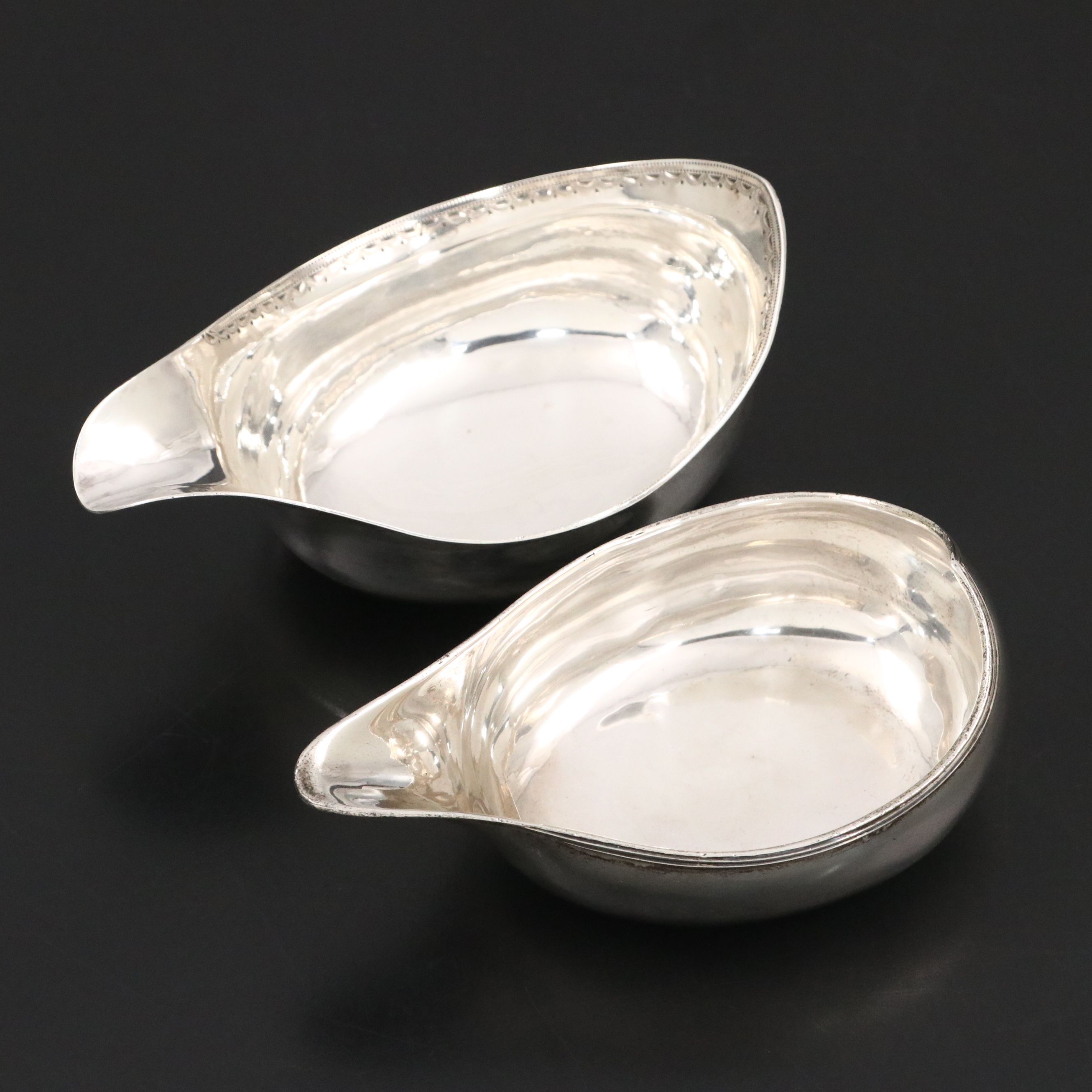 Georgian Sterling Silver Pap Boats, 1794 and 1808