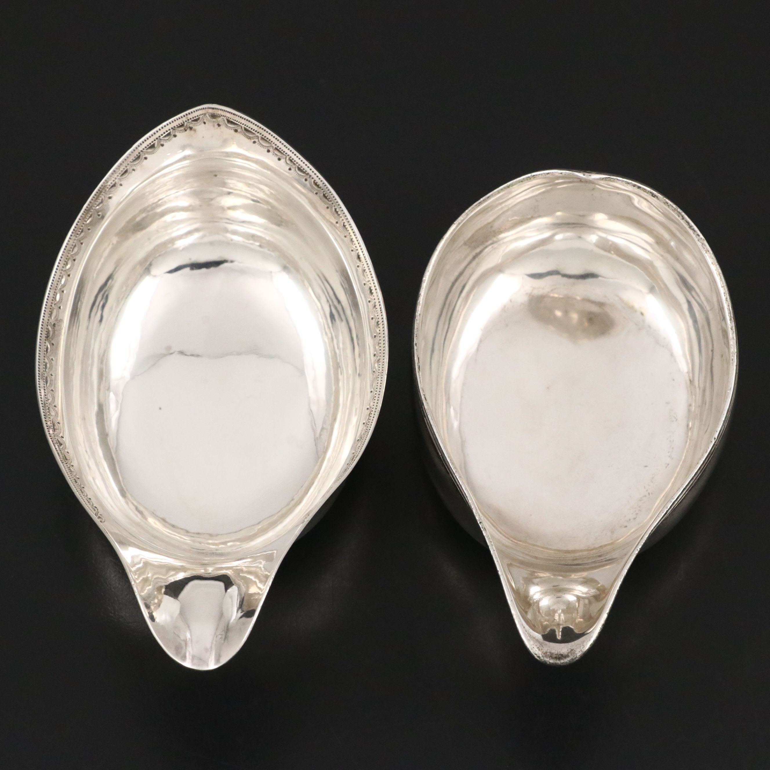 Georgian Sterling Silver Pap Boats, 1794 and 1808