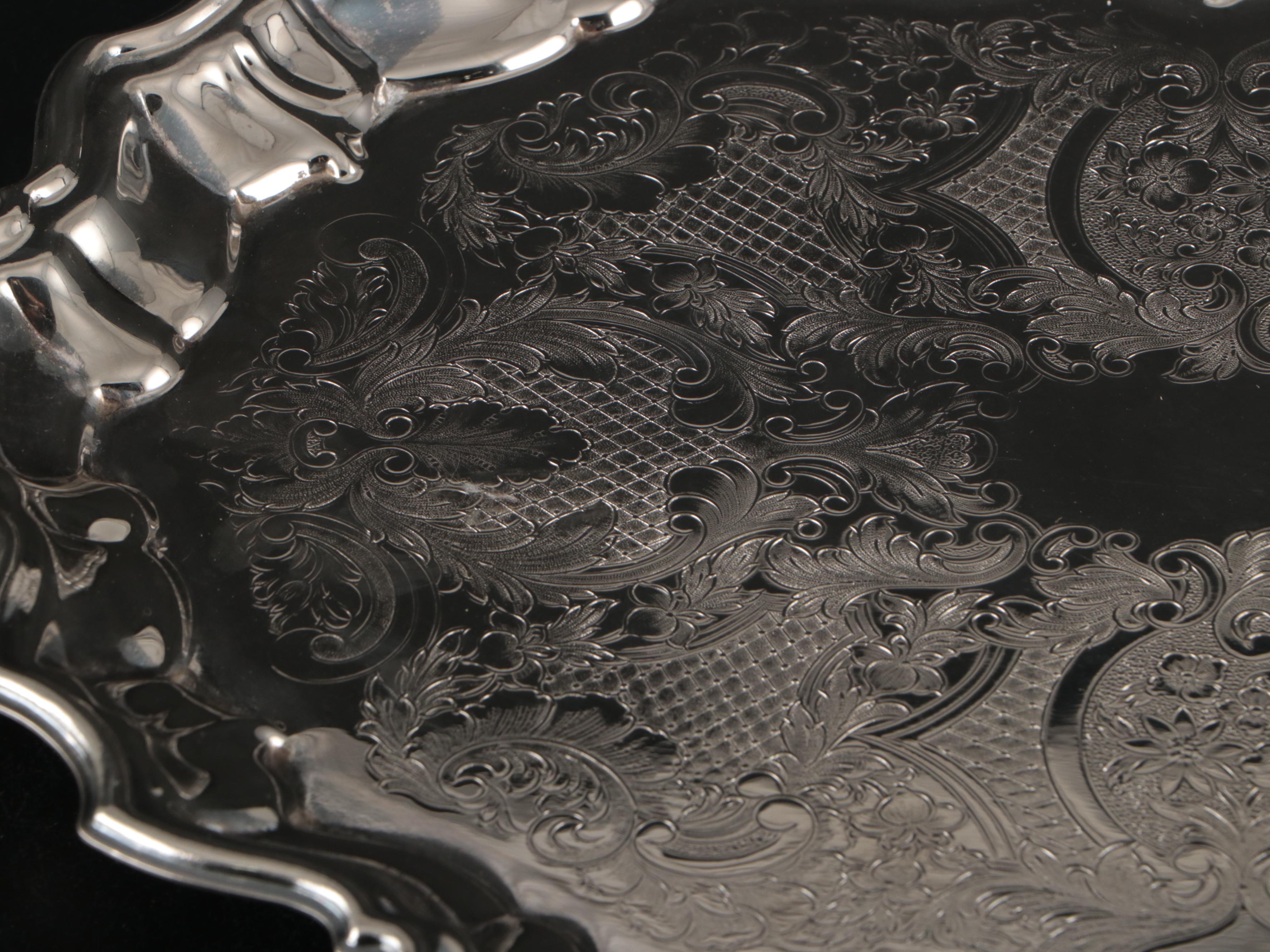 Amston Sterling Silver and Glass Coasters with Silver Plated Serveware