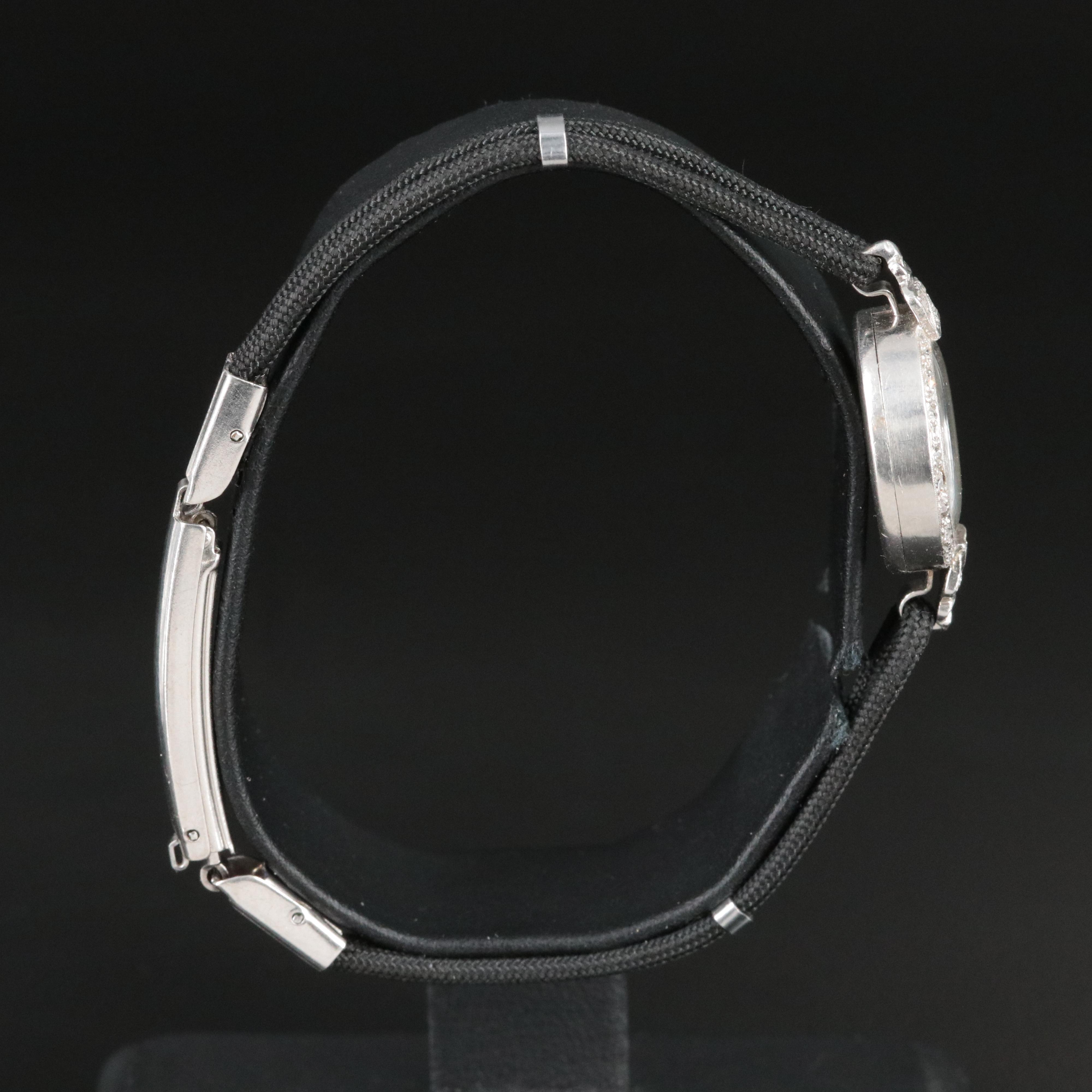 Louis Diamond and Platinum Quartz Conversion Watch