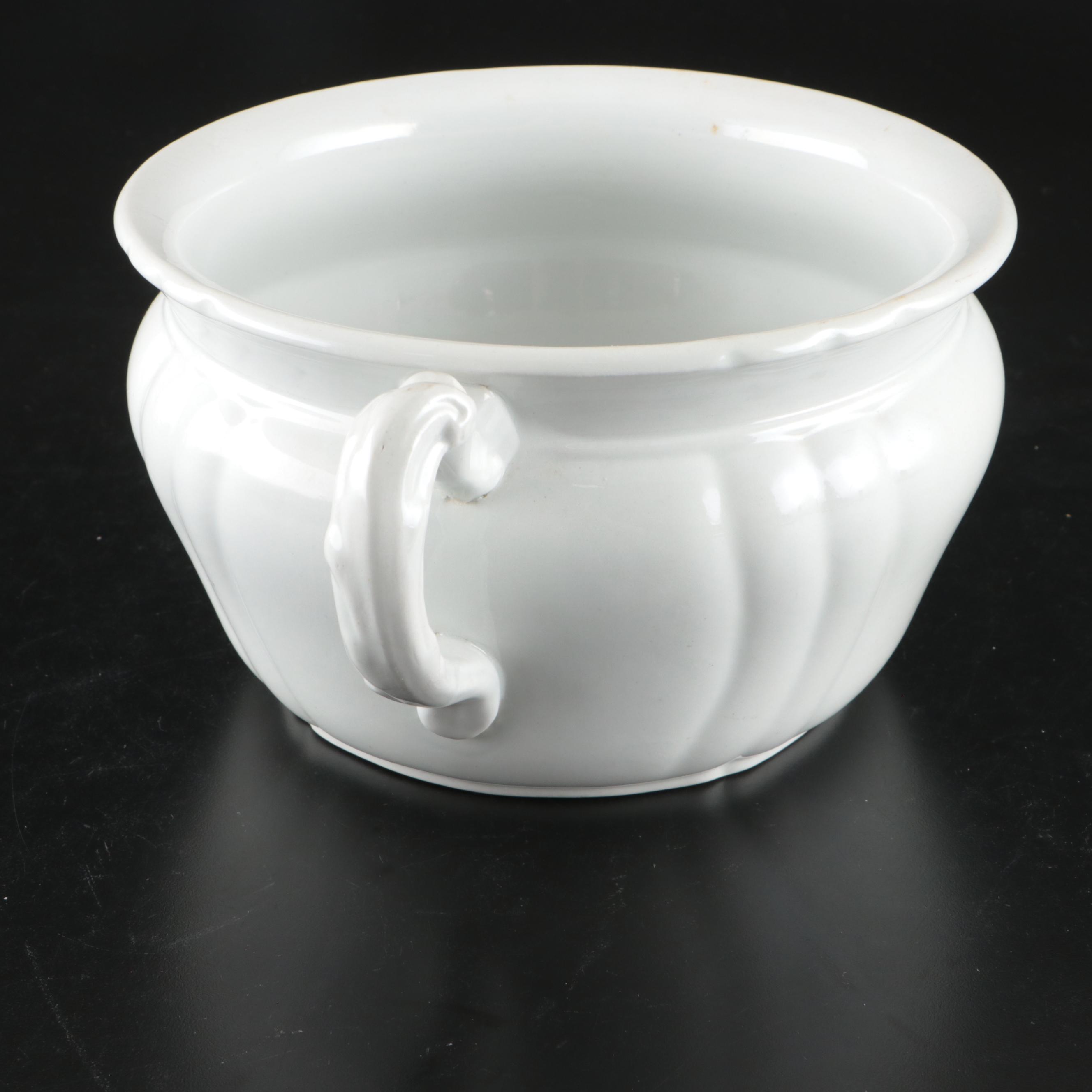 Johnson Bros. Ironstone Chamber Pot, Late 19th Century