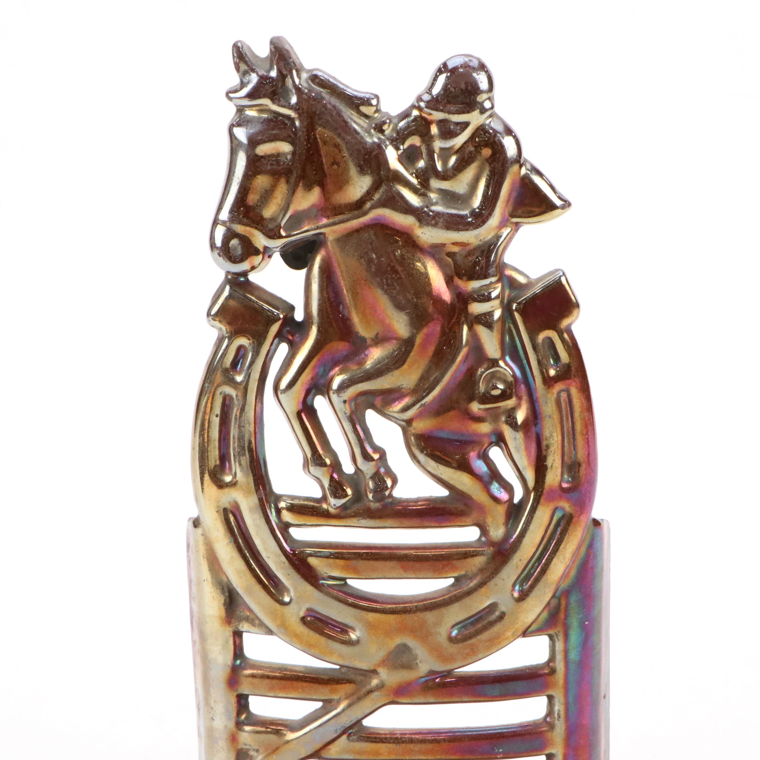 Mid Century Cast Metal Fox Hunter Fire Tool Holder, Mid-20th Century