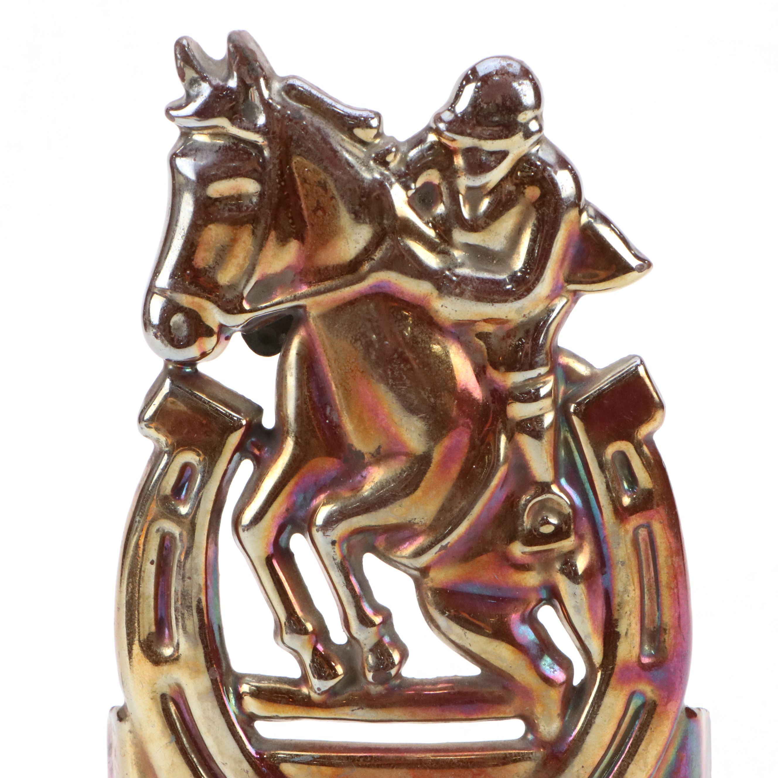 Mid Century Cast Metal Fox Hunter Fire Tool Holder, Mid-20th Century