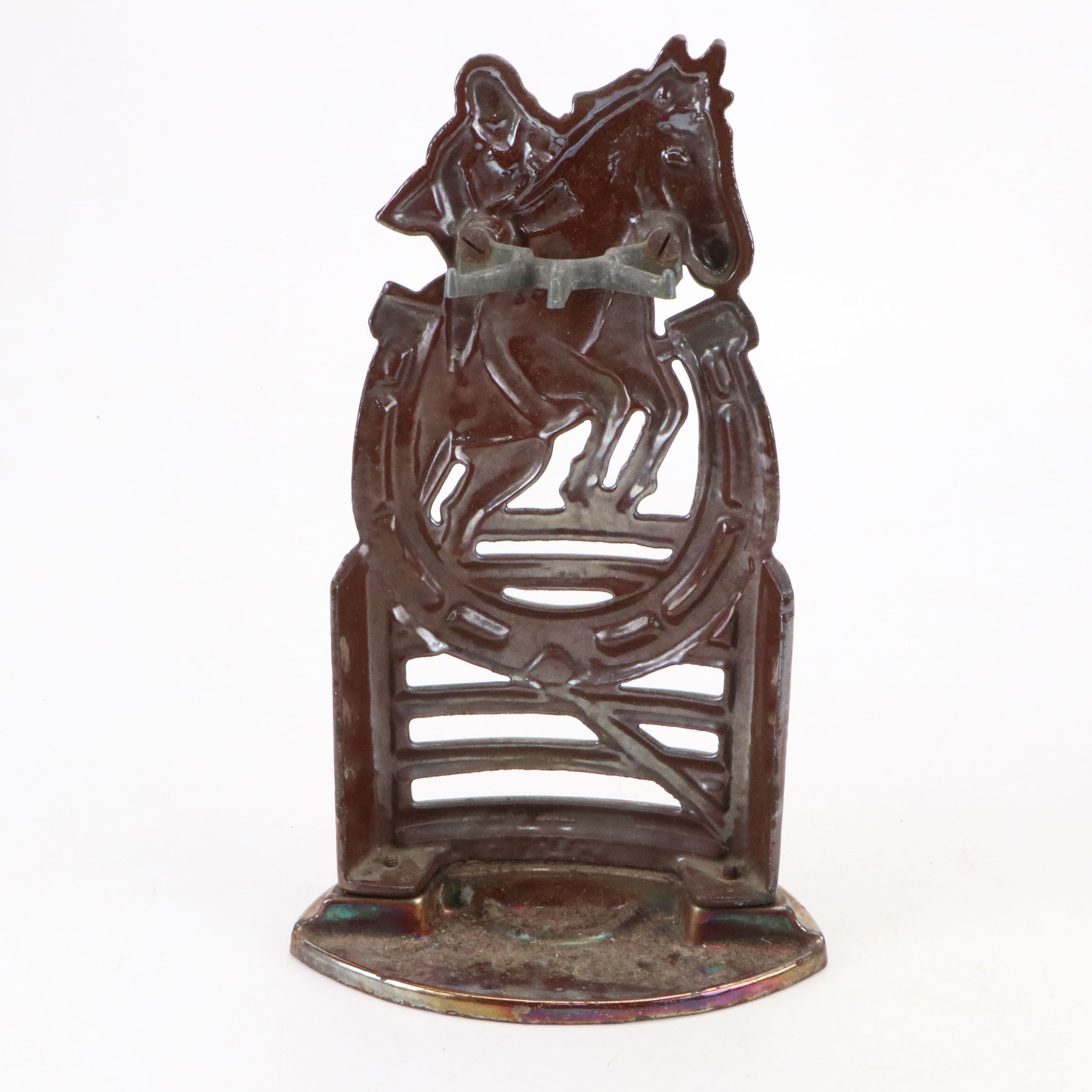 Mid Century Cast Metal Fox Hunter Fire Tool Holder, Mid-20th Century