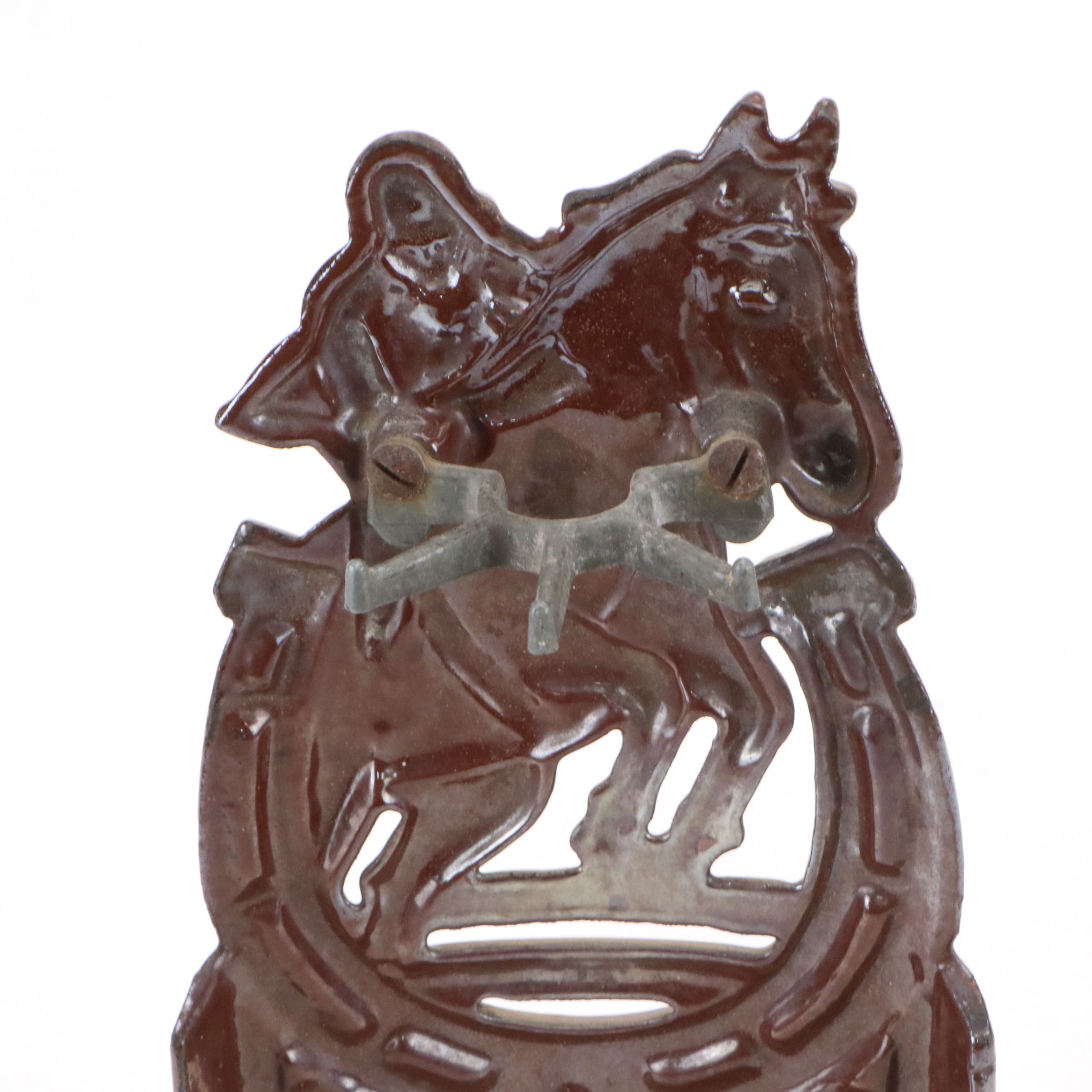 Mid Century Cast Metal Fox Hunter Fire Tool Holder, Mid-20th Century