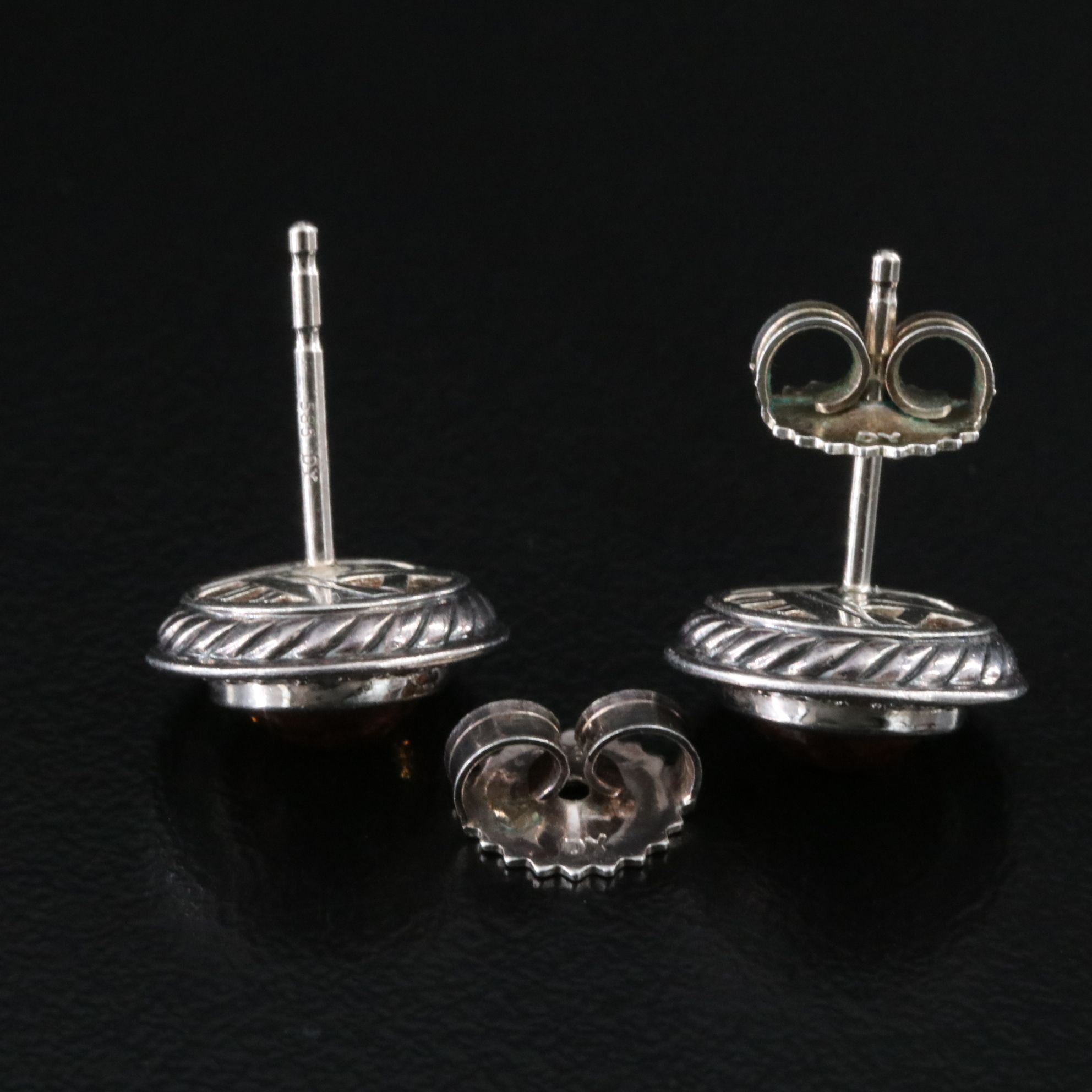 David Yurman Cerise Sterling Citrine and Diamond Earrings