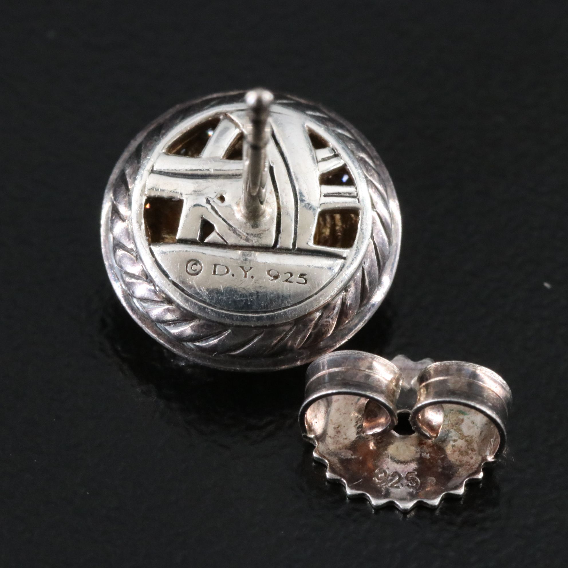 David Yurman Cerise Sterling Citrine and Diamond Earrings