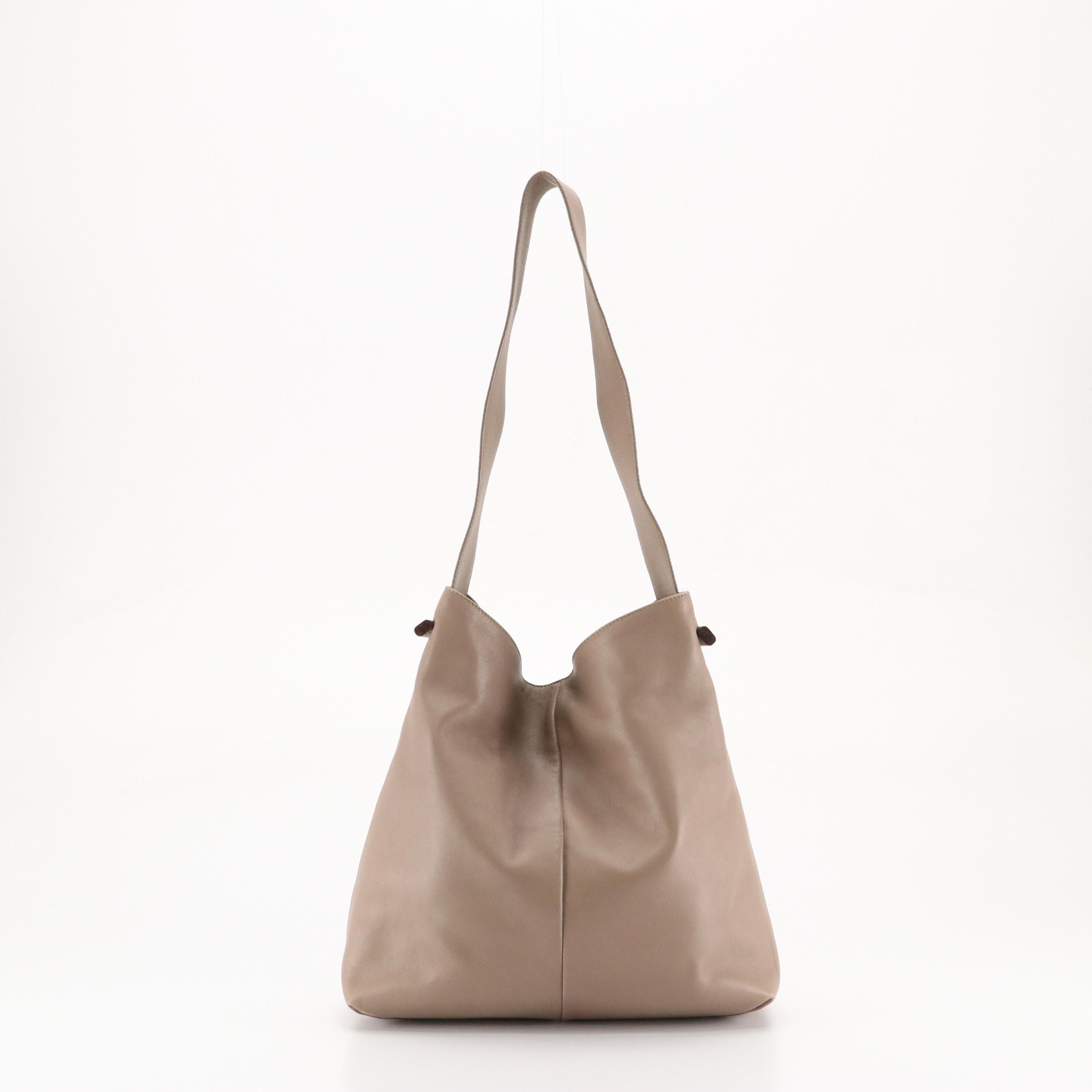Loewe Shoulder Tote in Taupe Lambskin Leather