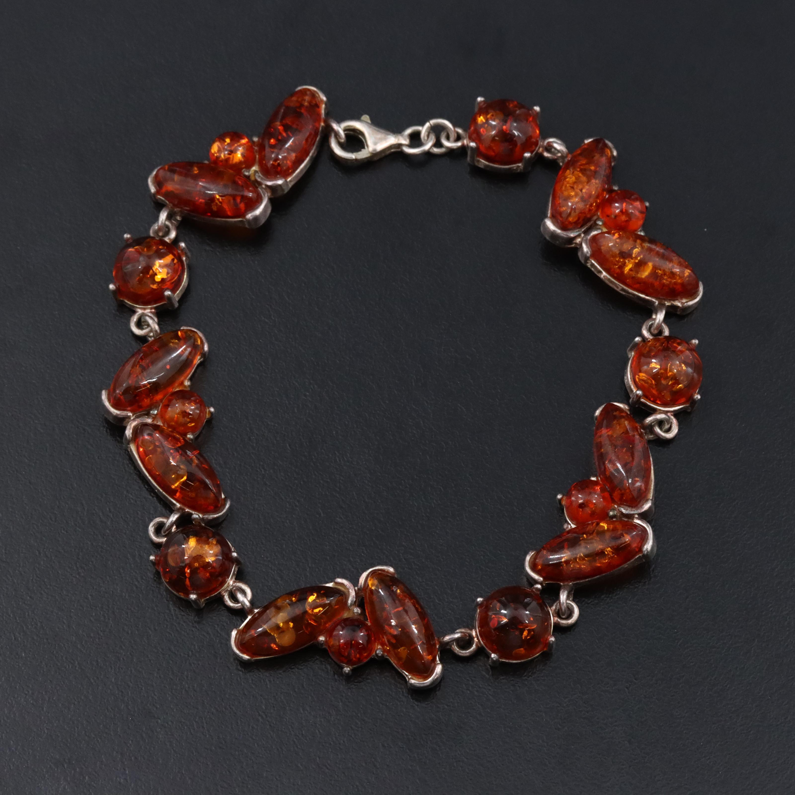 Sterling Amber Bracelet