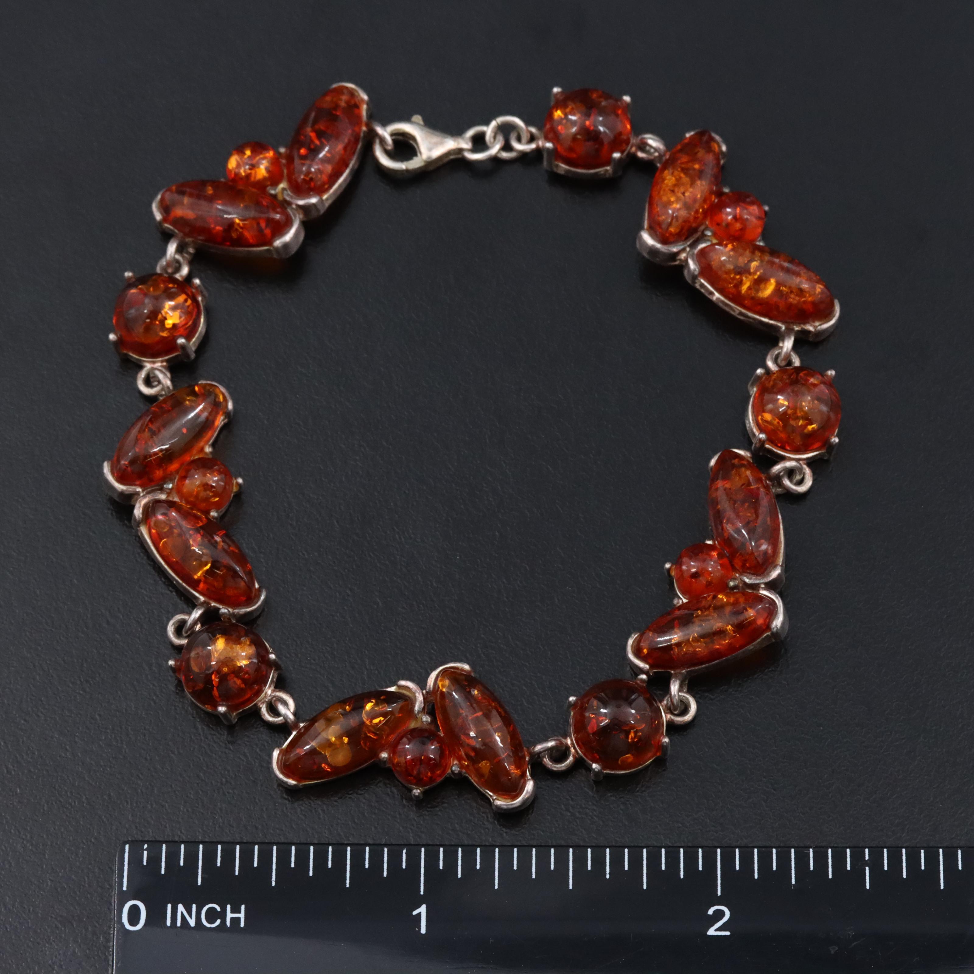 Sterling Amber Bracelet