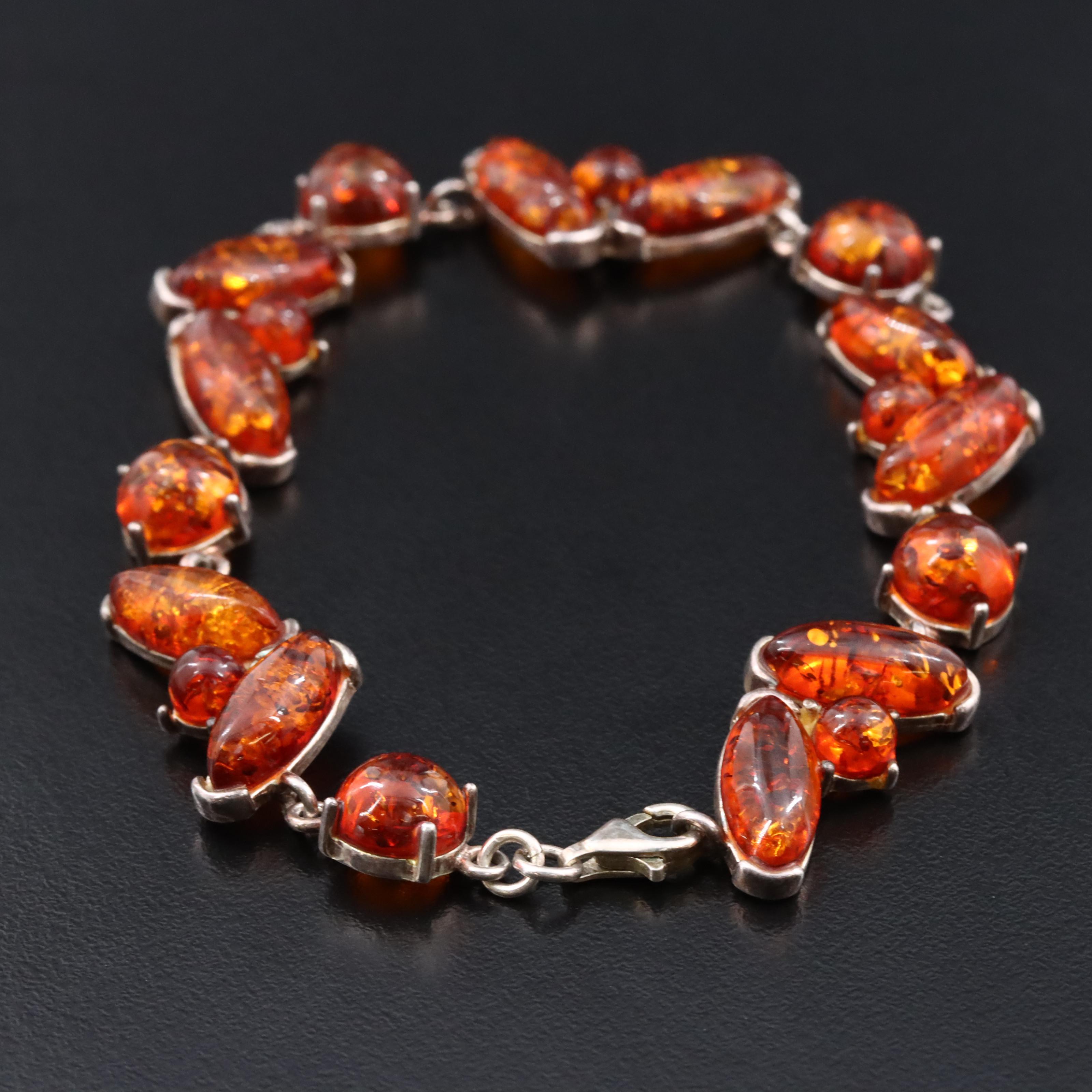Sterling Amber Bracelet