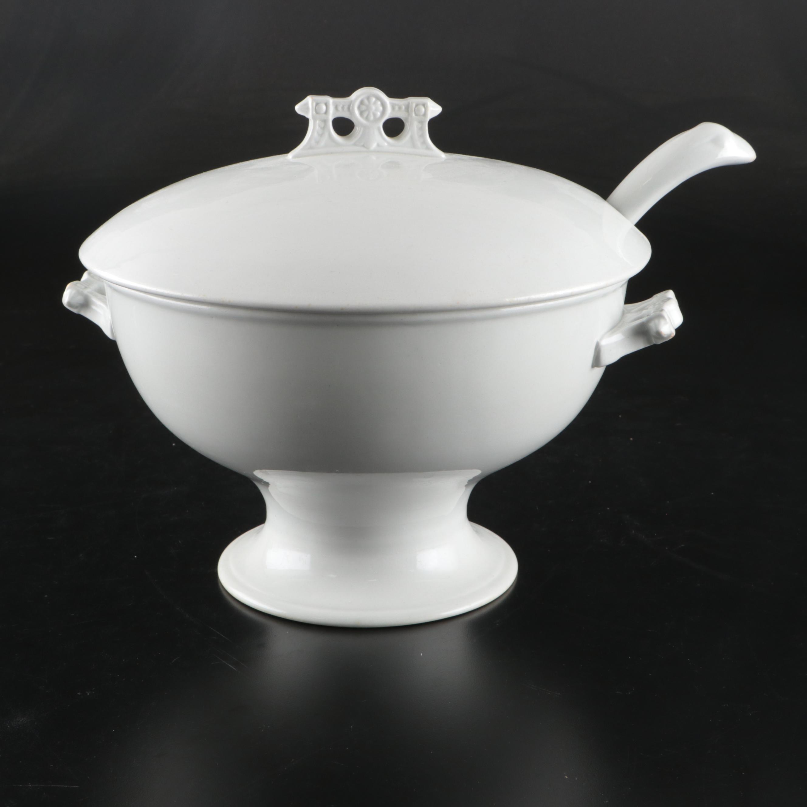 Thomas Elsmore & Son Porcelain Tureen with Ladle, Late 19th Century