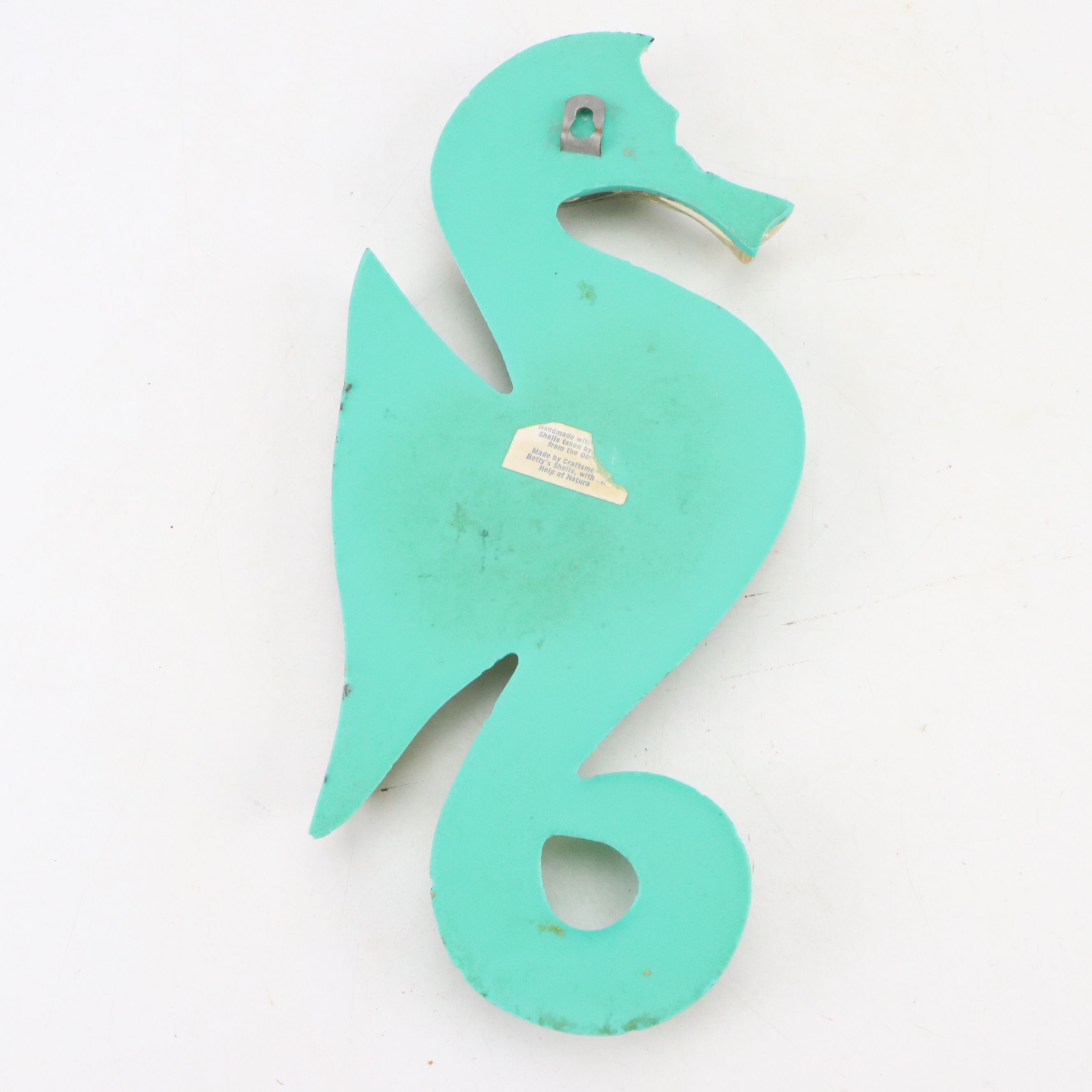 Mid Century Modern Acrylic and Abalone Seahorse Wall Décor, Mid to Late 20th C.