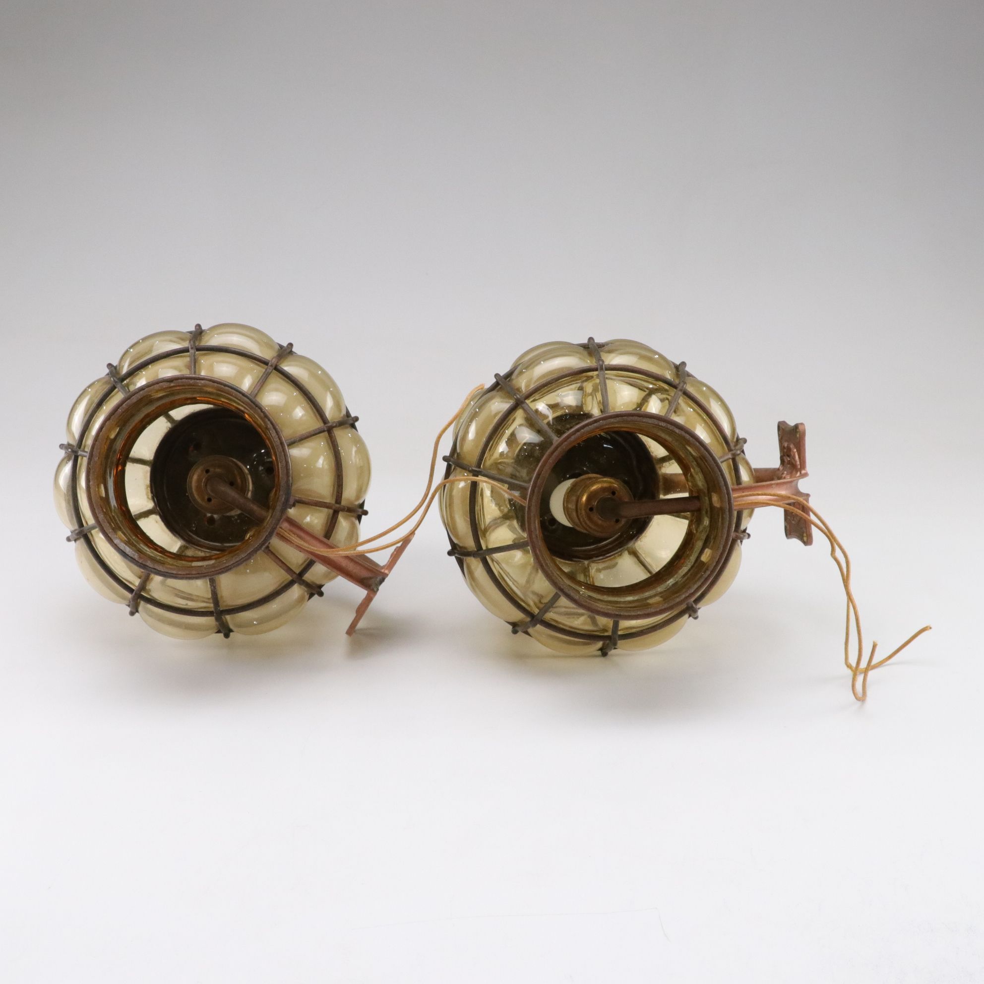 Mexican Style Bubble Glass Caged Lantern Wall Lights