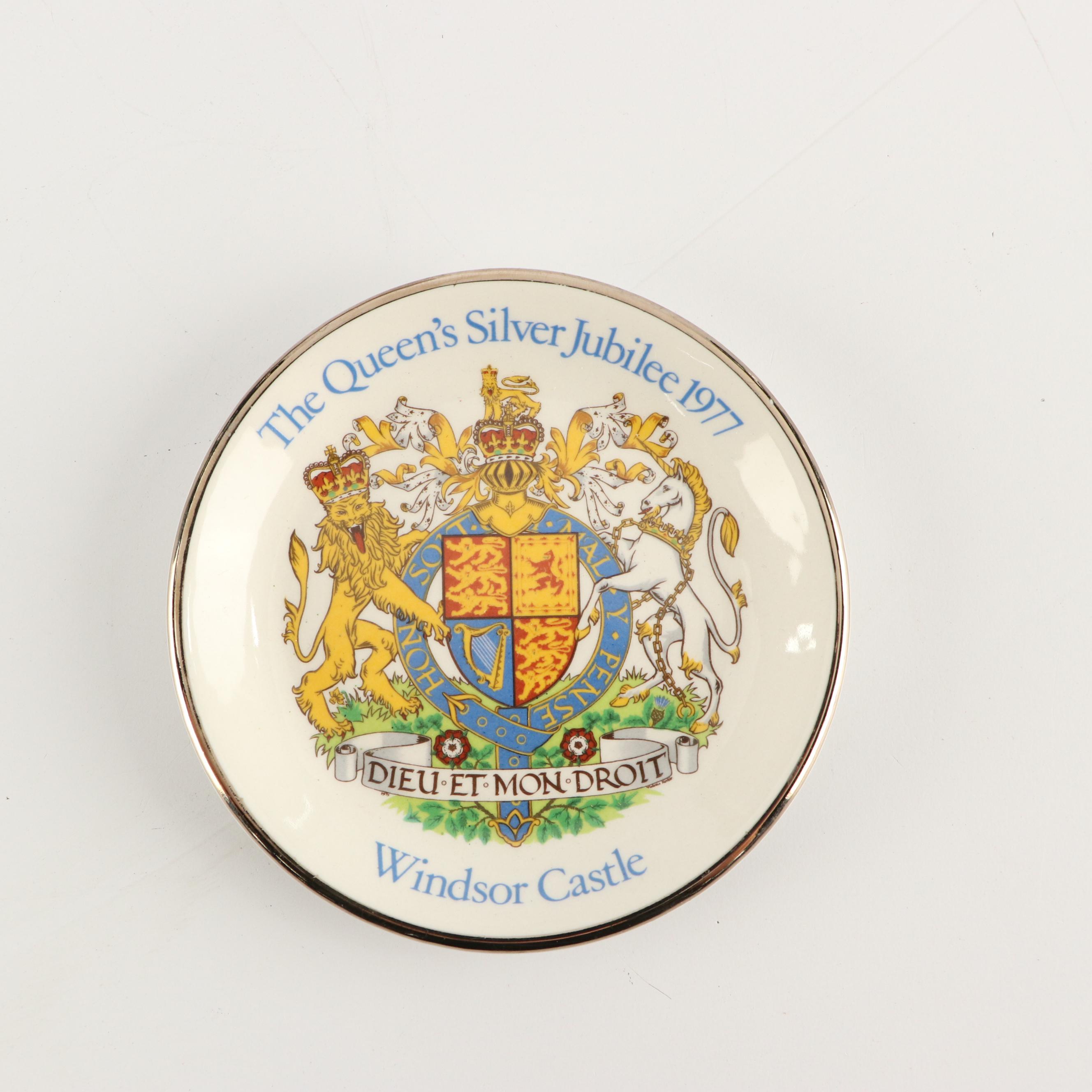 Elgin American Art Deco Miniaudiere with The Queen's Silver Jubilee Plate