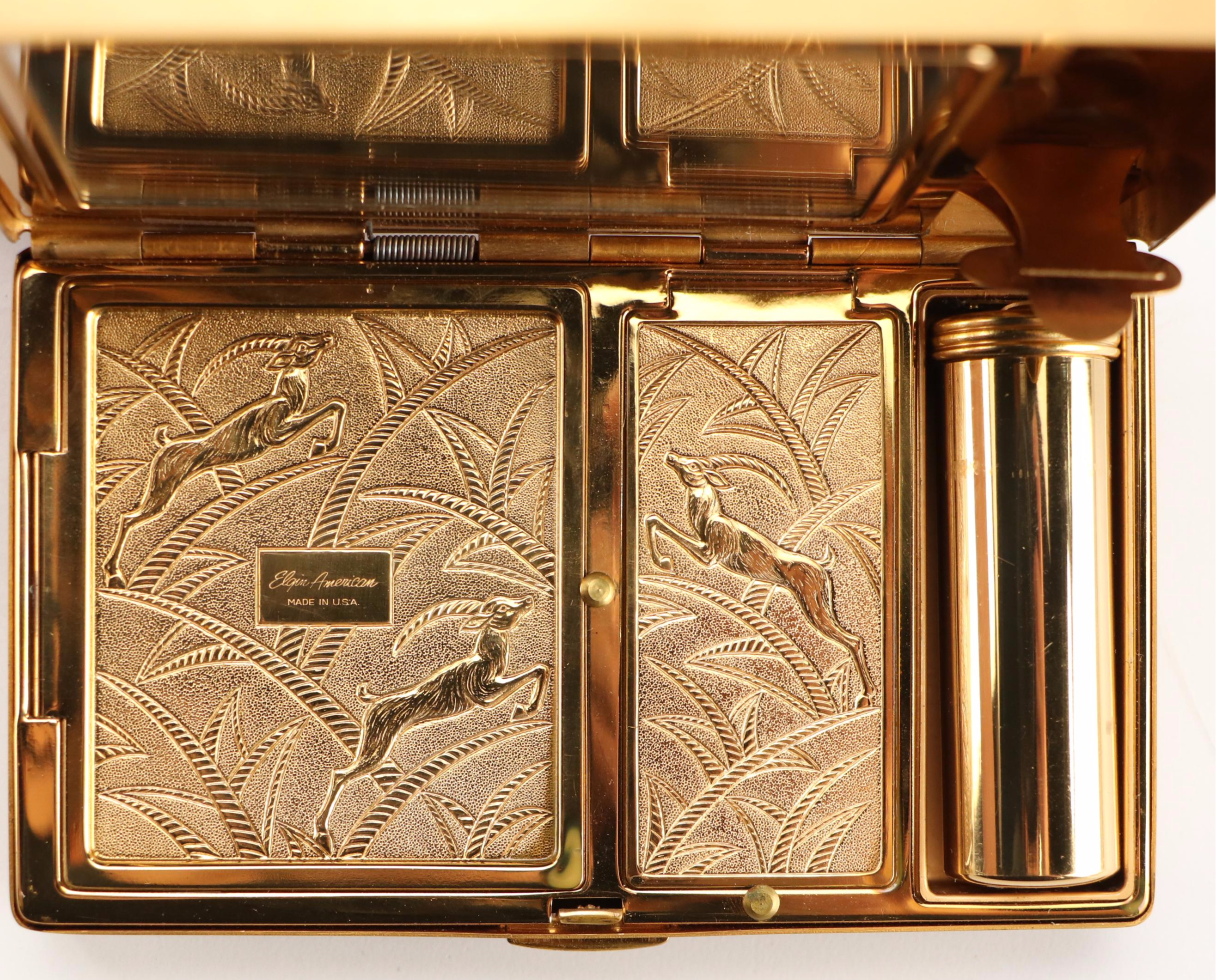 Elgin American Art Deco Miniaudiere with The Queen's Silver Jubilee Plate