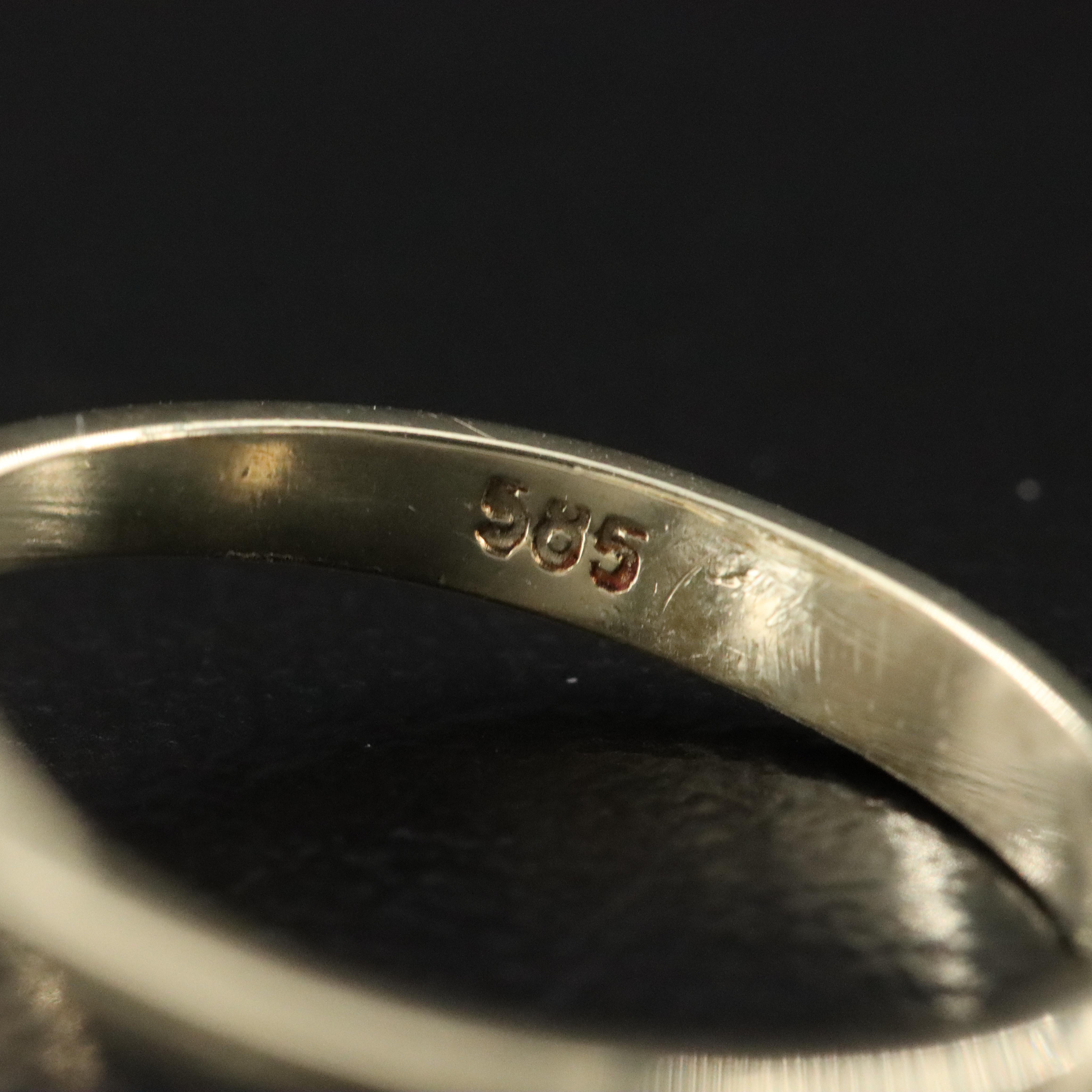 14K Pearl and Diamond Ring