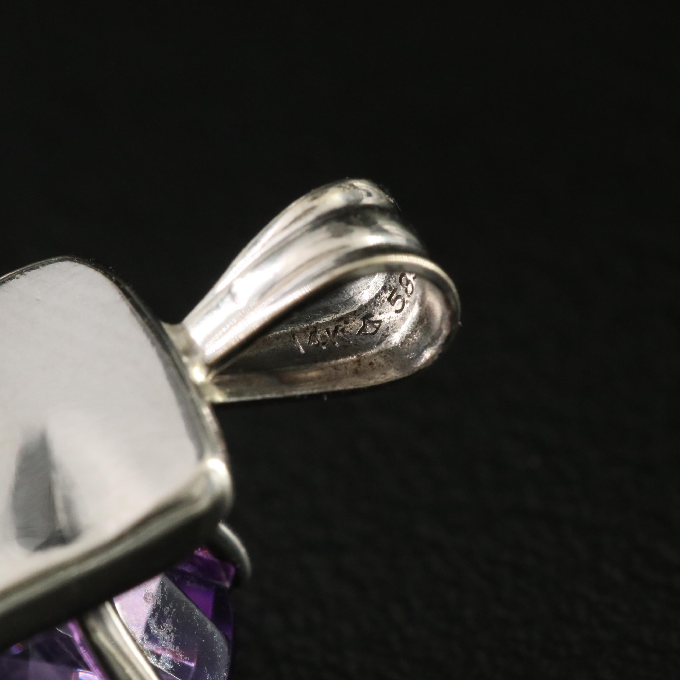 14K 14.23 CT Amethyst Pendant