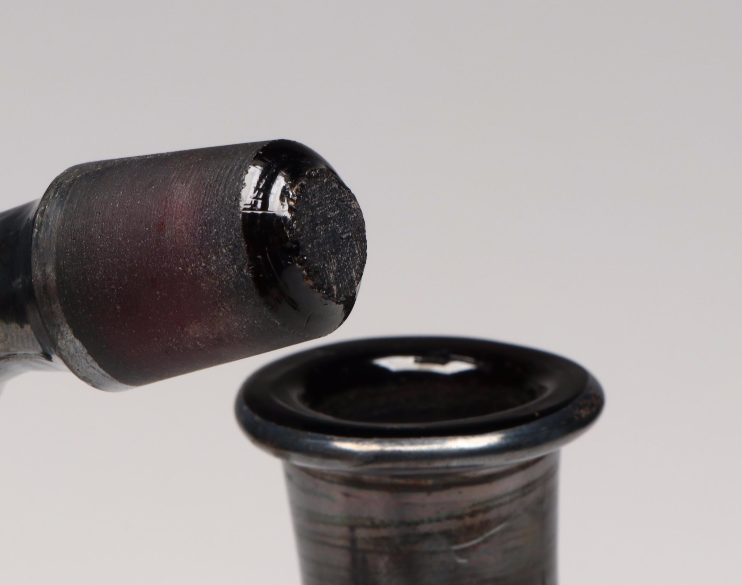 Bohemian Style Purple Glass Decanter with Cordial Cups