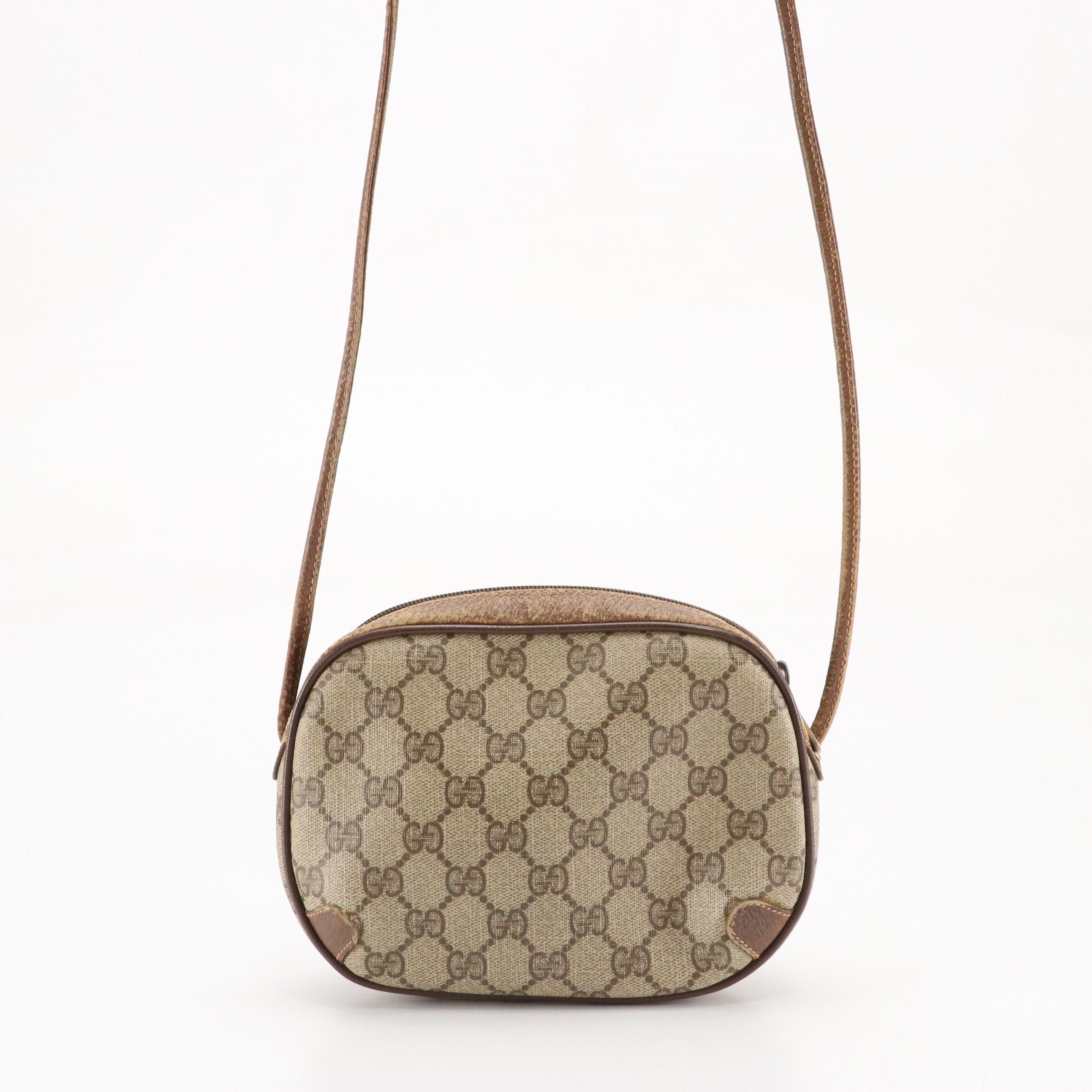 Gucci Accessory Collection Small Crossbody Bag in GG Supreme Canvas and Leather
