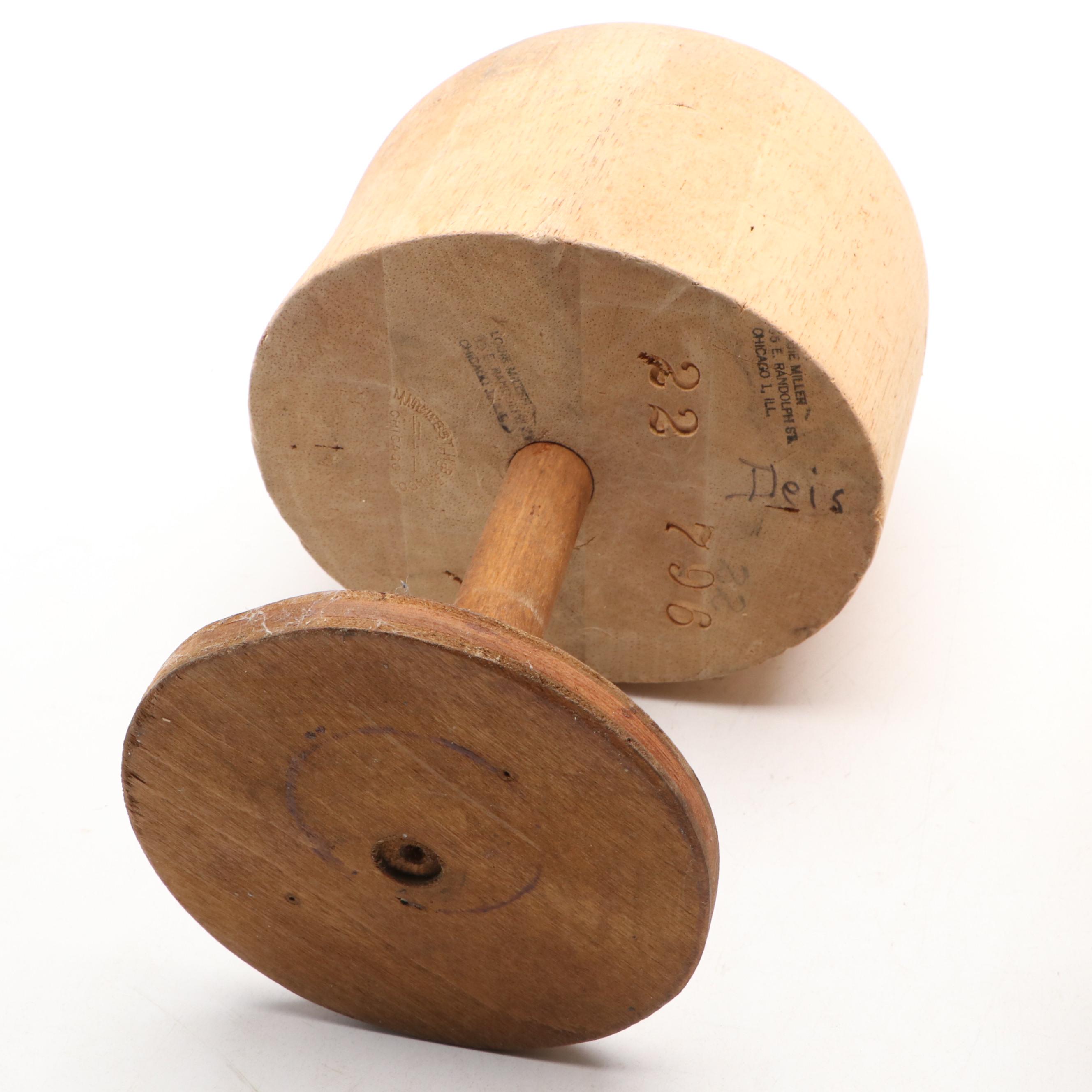 Midwest H.B.& D. Millinery Hat Blocks With Wig Stand, Early/Mid-20th Century