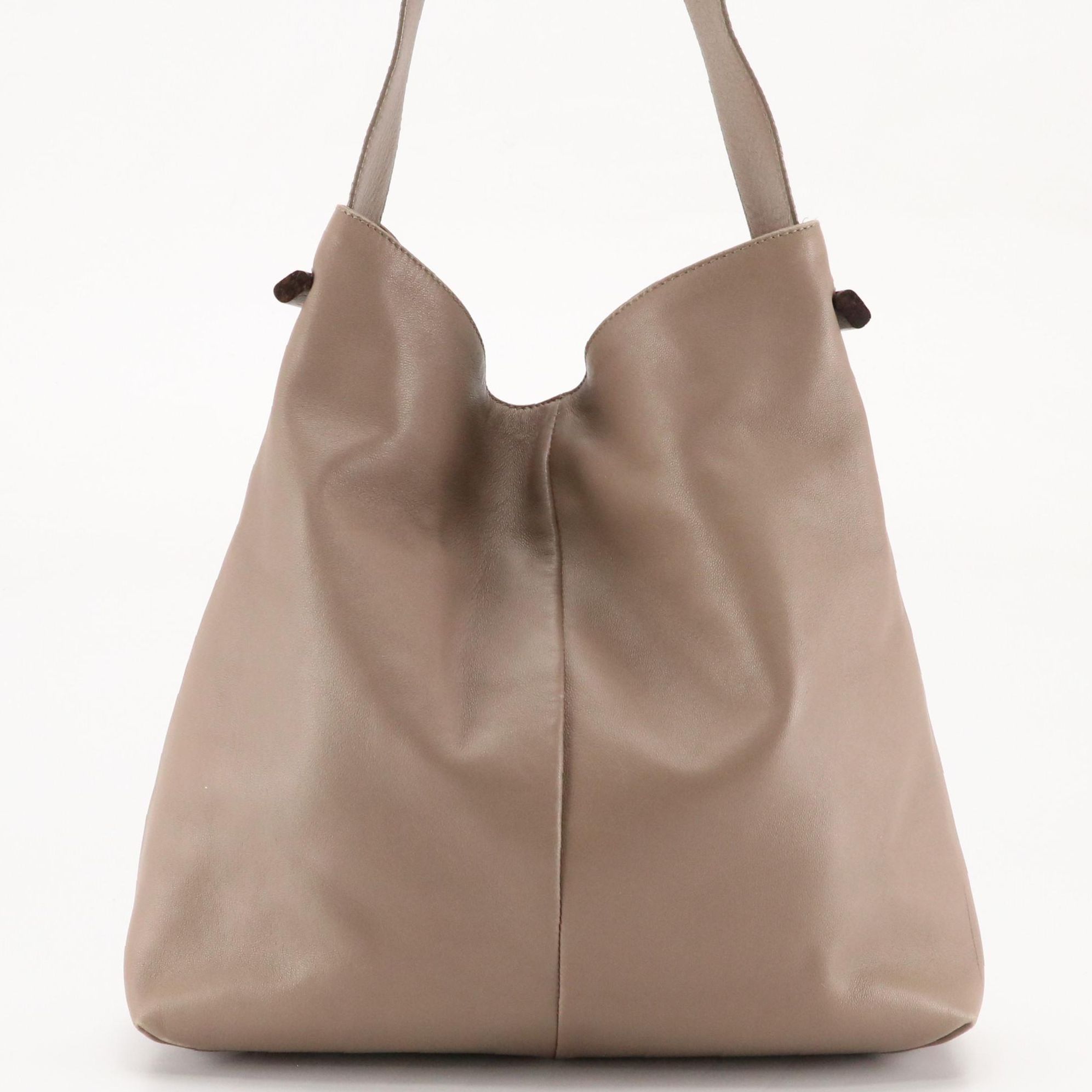 Loewe Shoulder Tote in Taupe Lambskin Leather