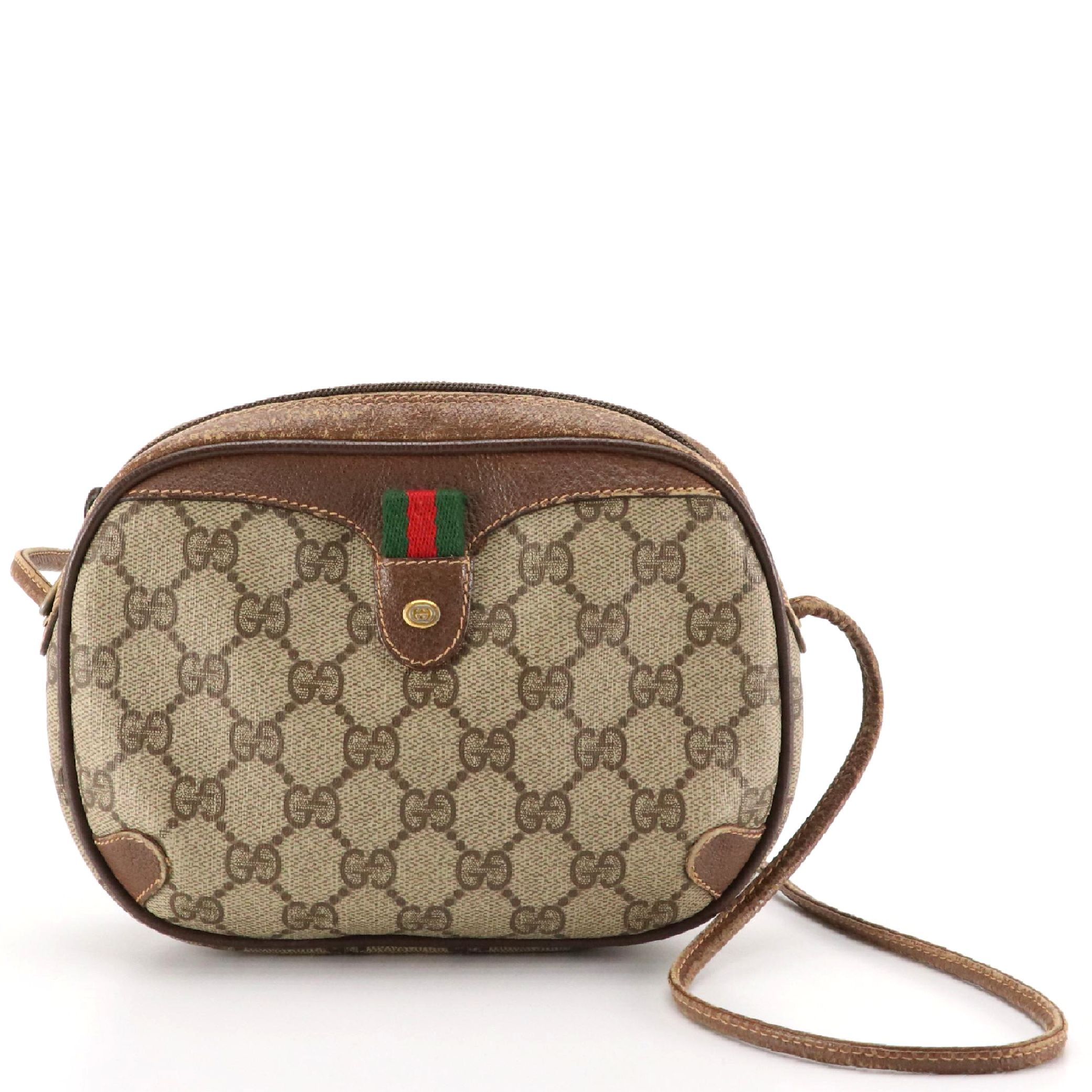 Gucci Accessory Collection Small Crossbody Bag in GG Supreme Canvas and Leather